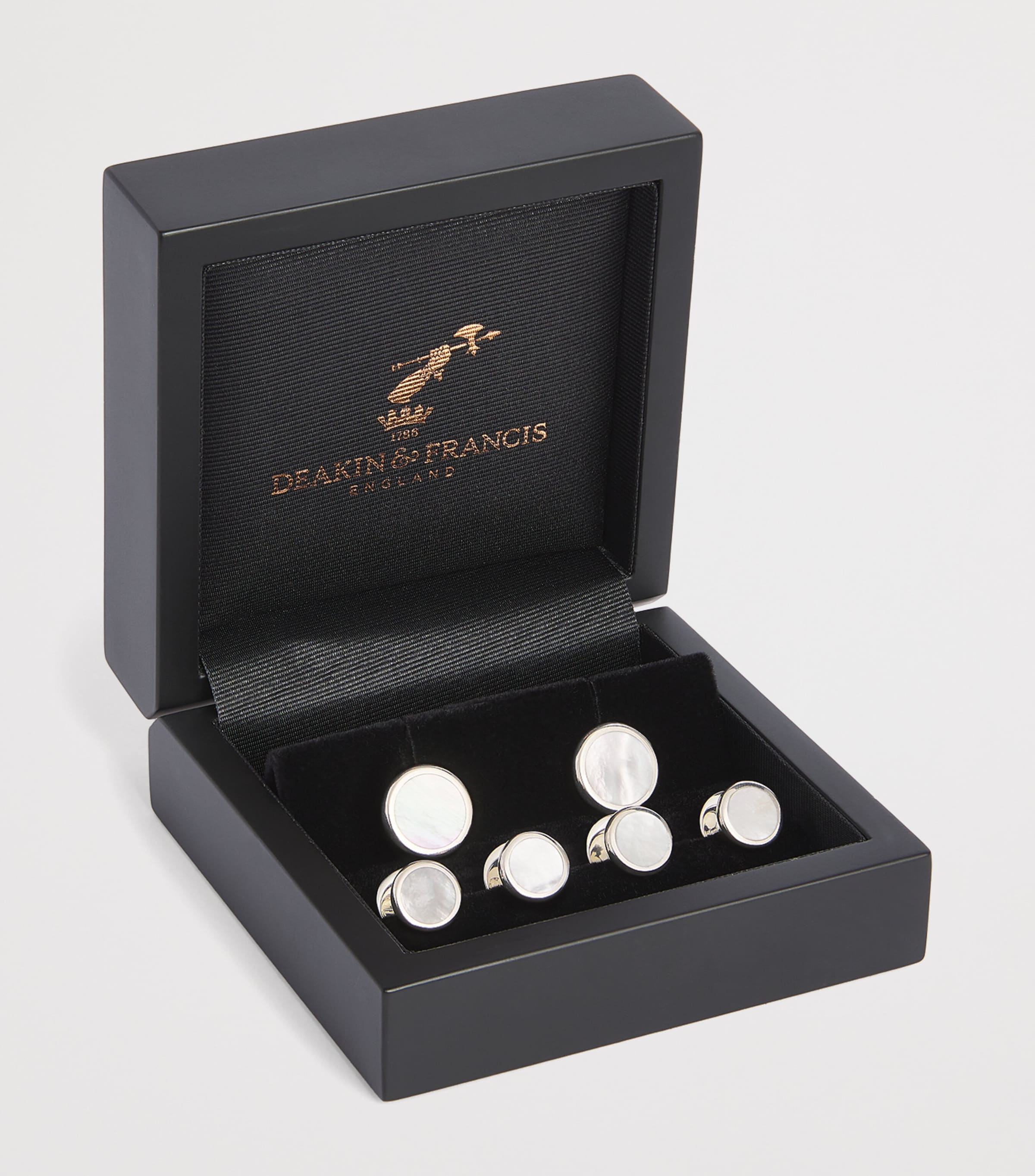 Sterling Silver and Mother-of-Pearl Round Cufflinks SILVER Image 3