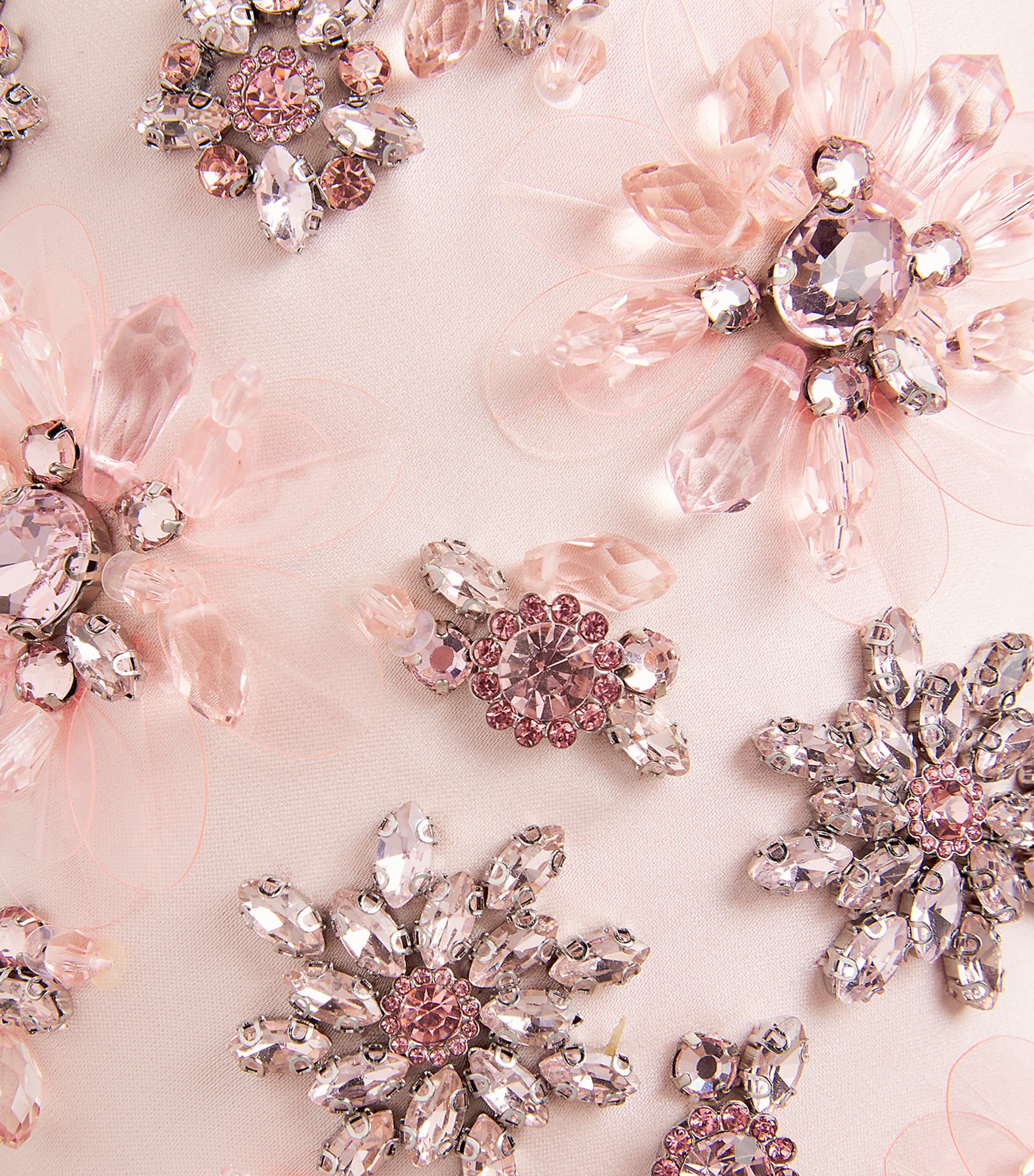 Satin Crystal-Embellished Clutch Bag PINK Image 6