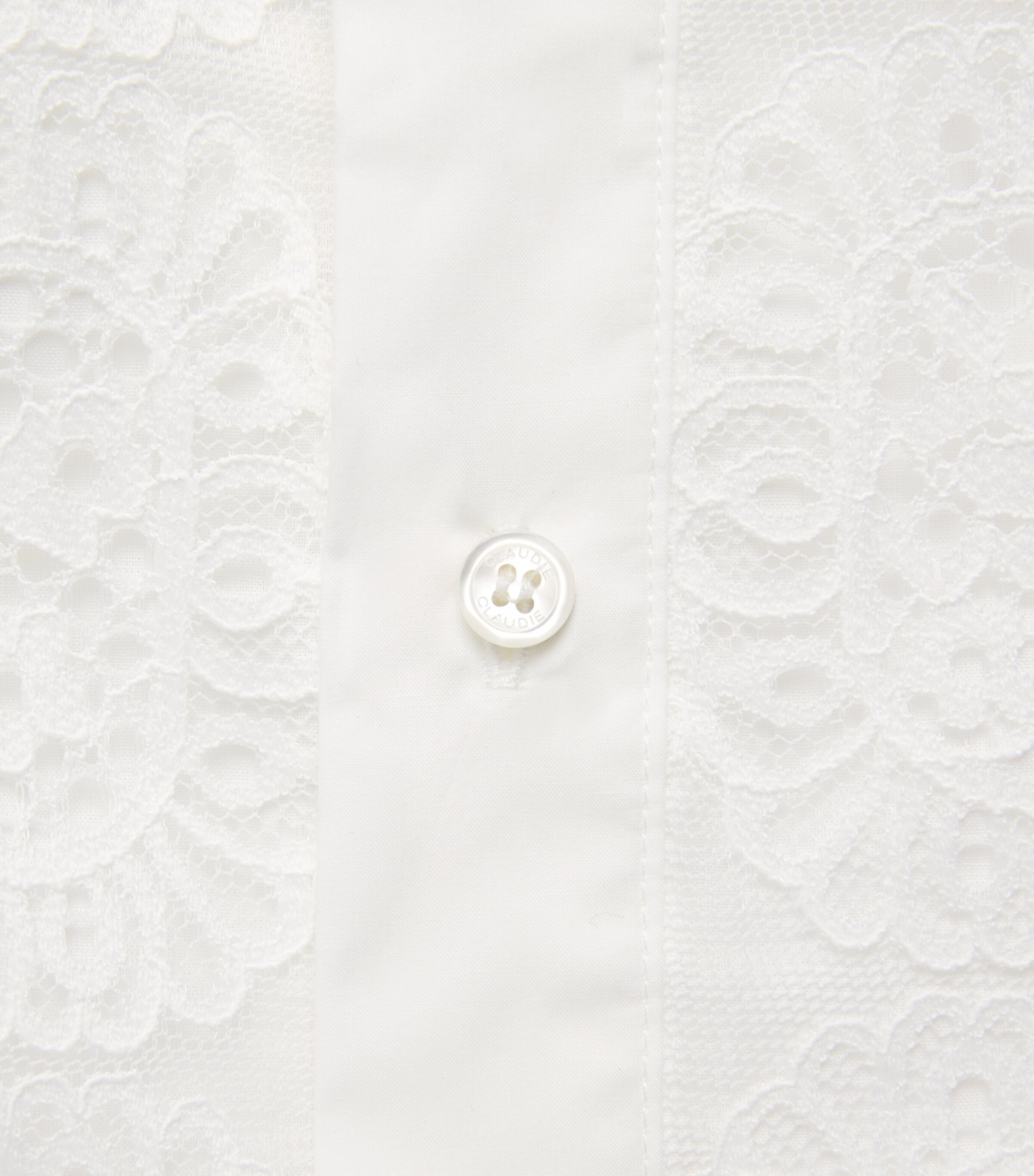 Claudie Pierlot Womens Lace Cropped Shirt White Image 6