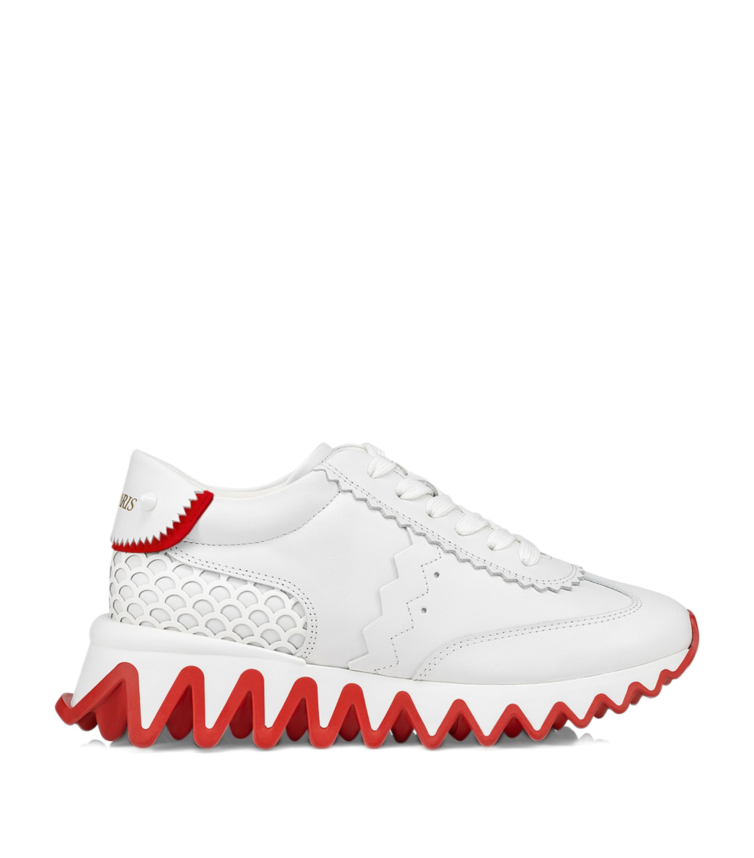 Christian Louboutin Kids Mini Shark Leather Sneakers | Designers | Christian Louboutin | Boys Shoes | Girls Shoes | Trainers