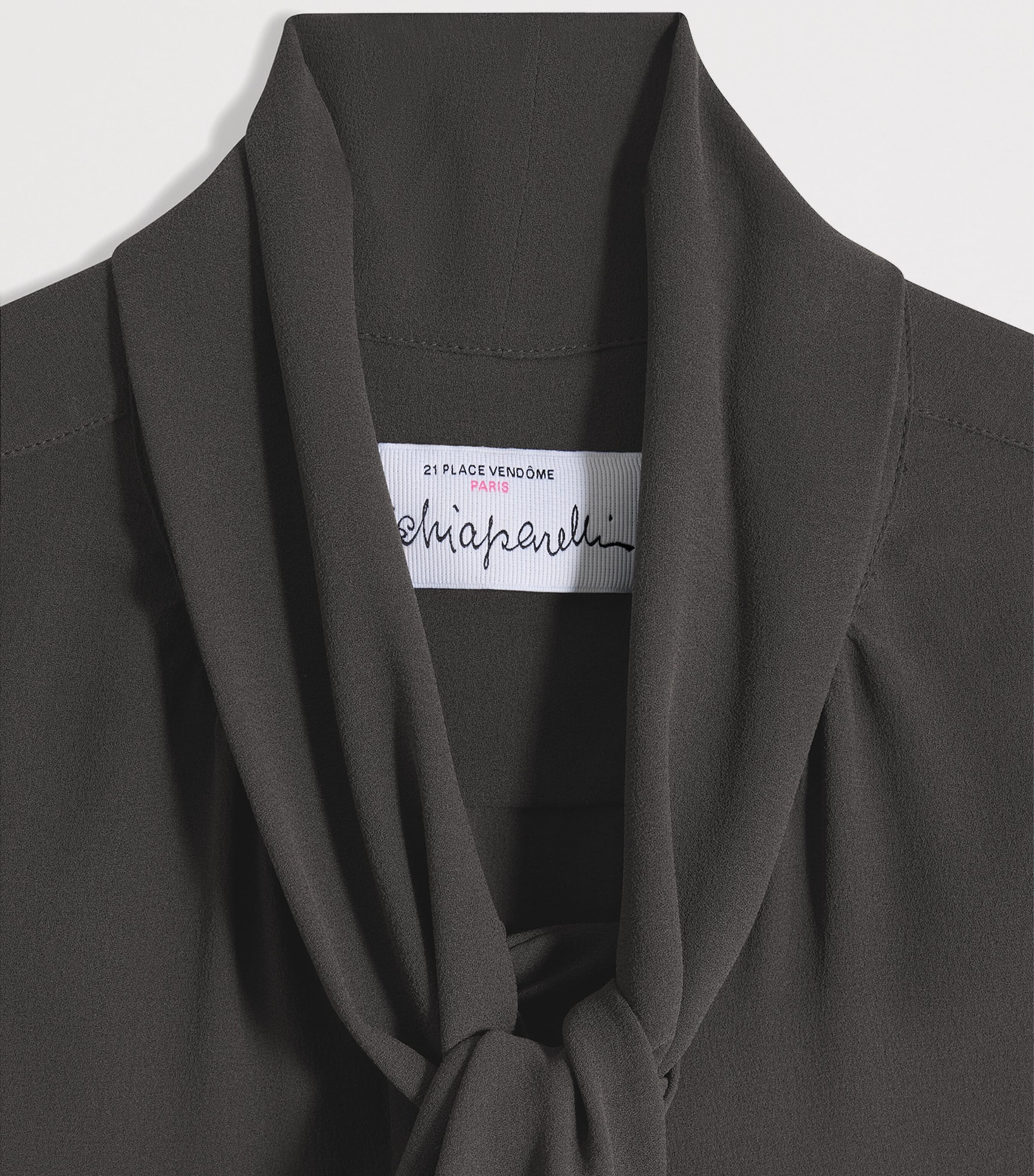 Schiaparelli Womens Silk Lavallière Top Black Image 5