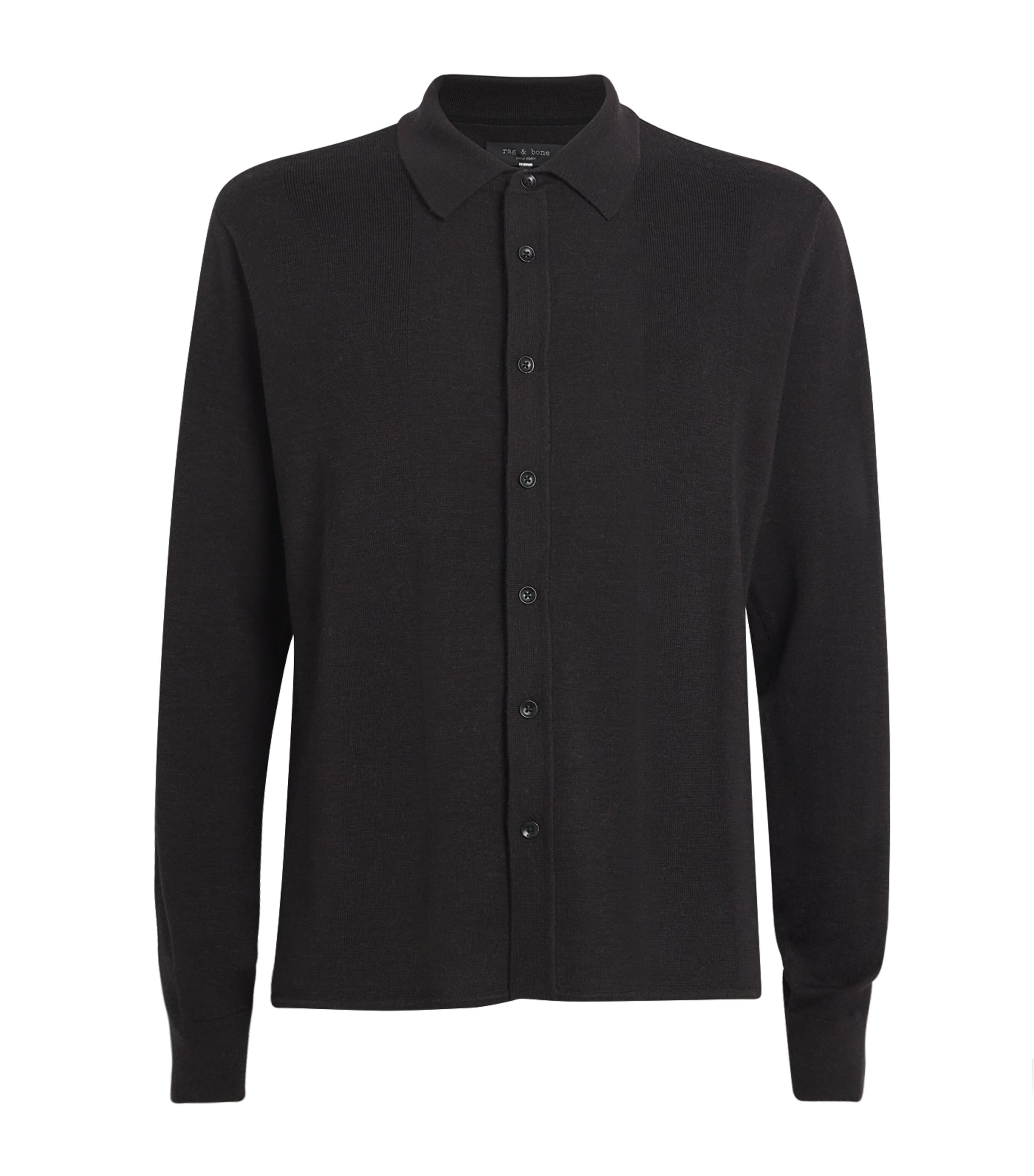 Rag & Bone Wool-cashmere Button-up Cardigan In Black