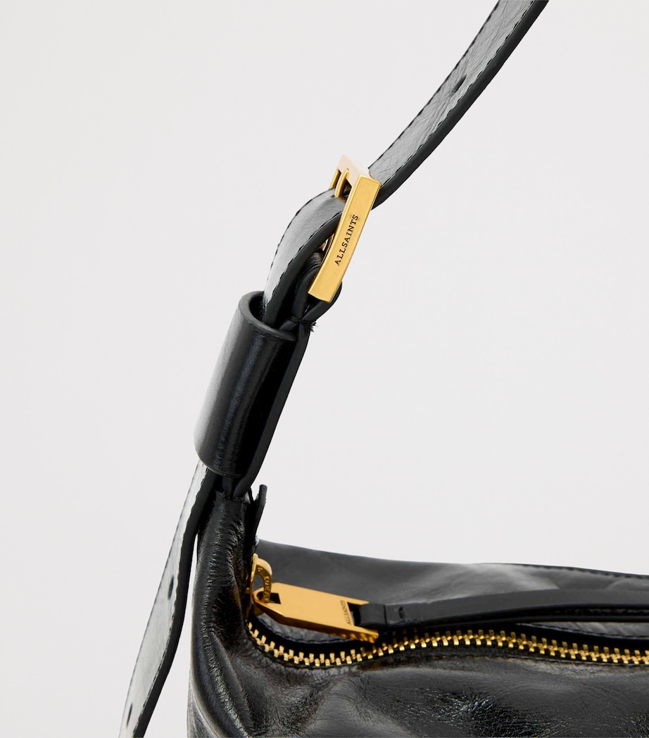 AllSaints Leather Jean Rey Shoulder Bag Black Image 5