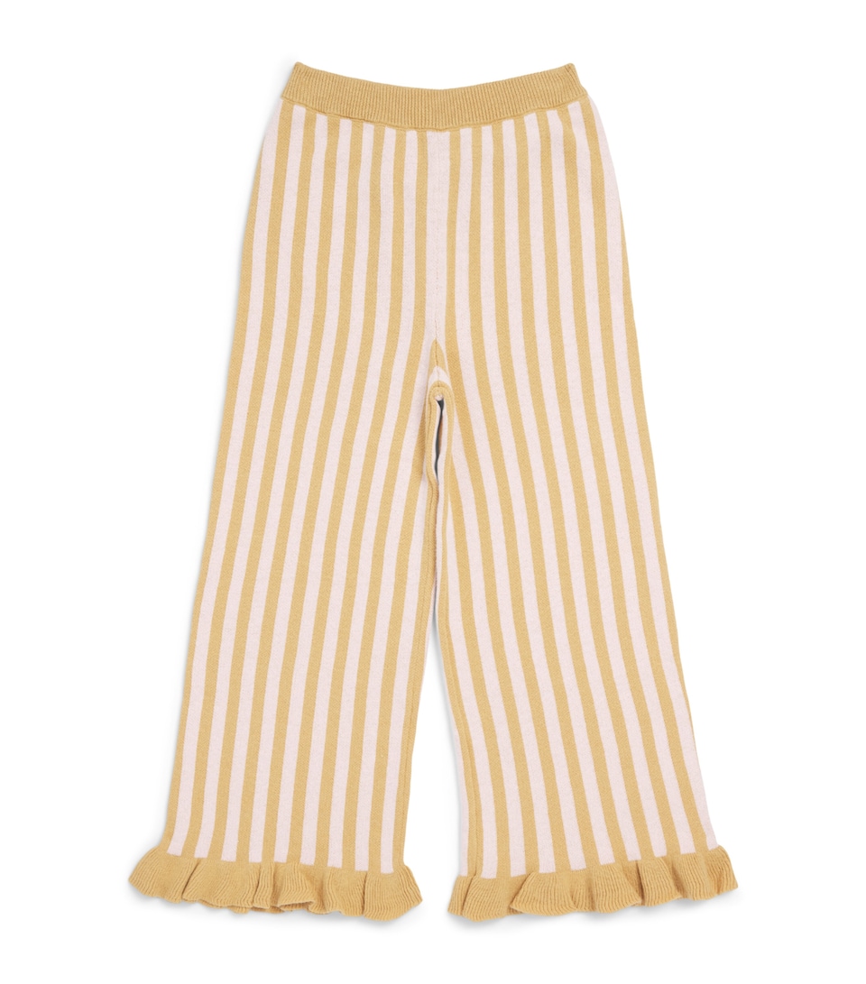 Louise Misha Cotton Knitted Salia Trousers (4-12 Years) Hny Blsh Stripe