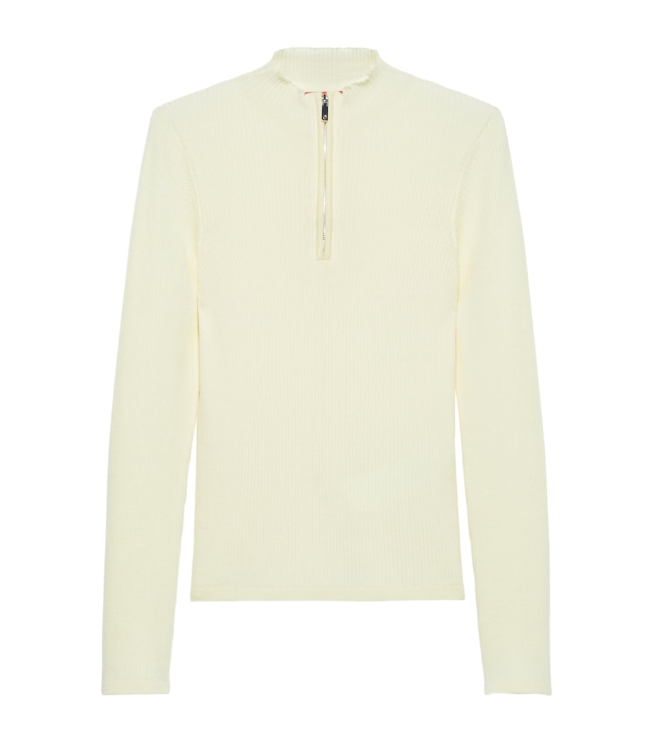 Cotton-Blend Rib-Knit Sweater VANILLA Image 1