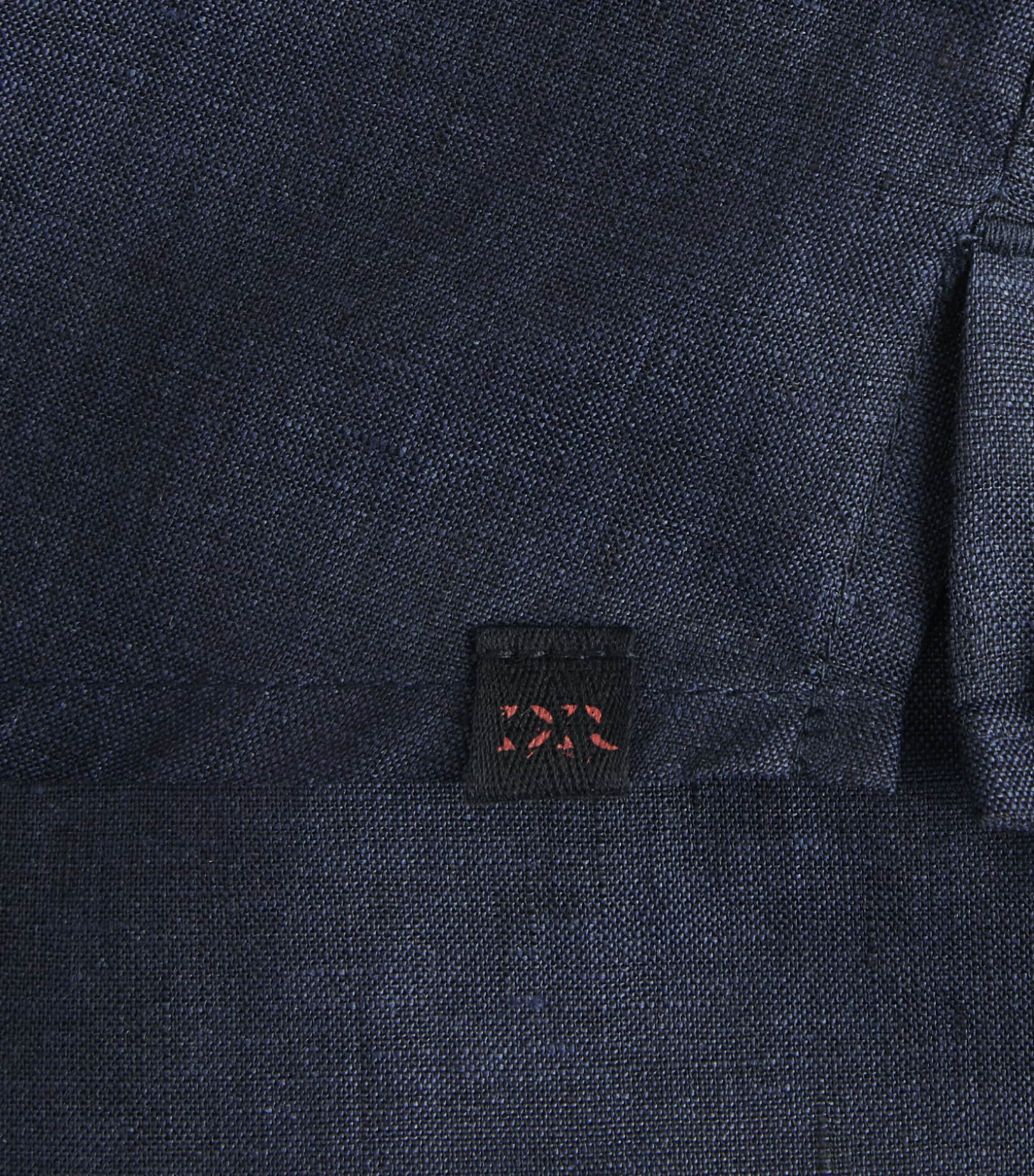 Derek Rose Mens Linen Monaco Shirt Nav Image 6