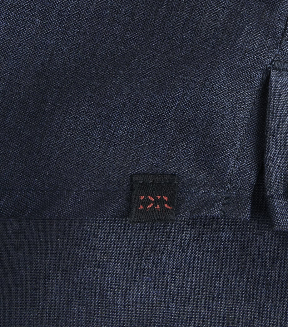 Derek Rose Mens Linen Monaco Shirt Nav Image 6