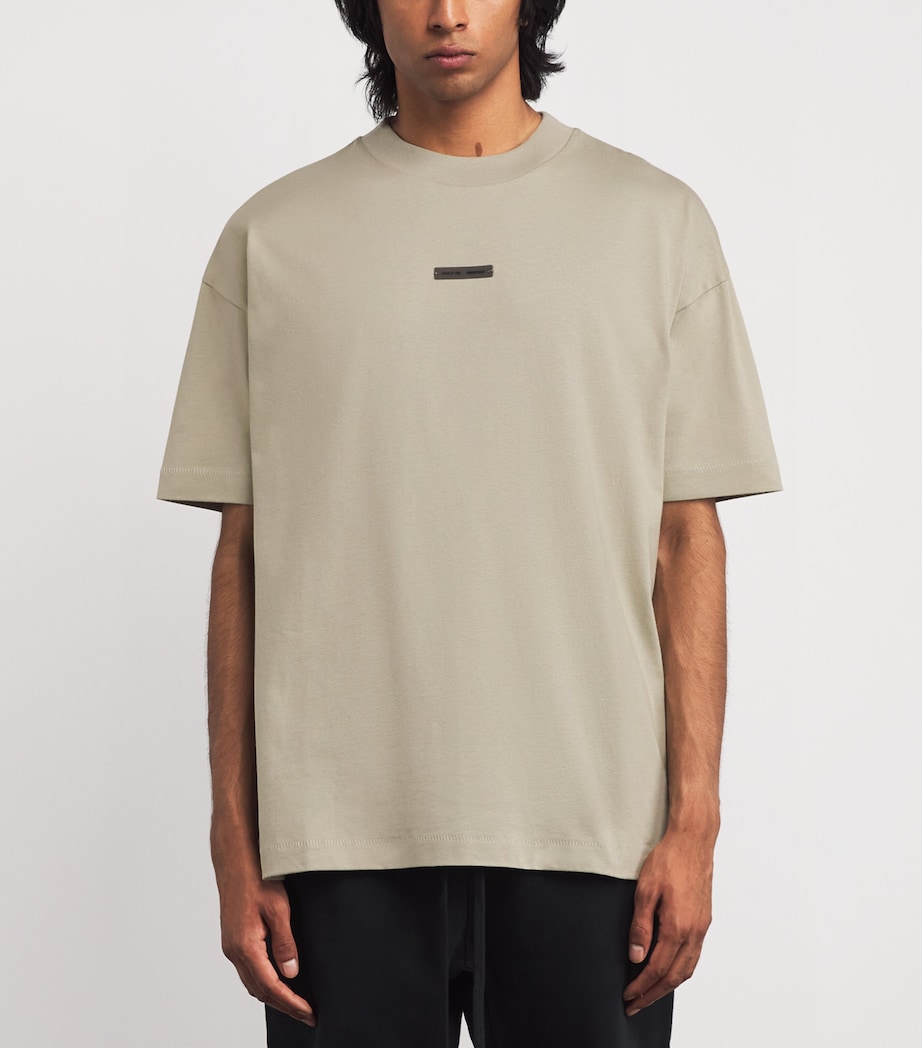 Cotton Logo Oversized T-Shirt ABBEY STONE Image 3