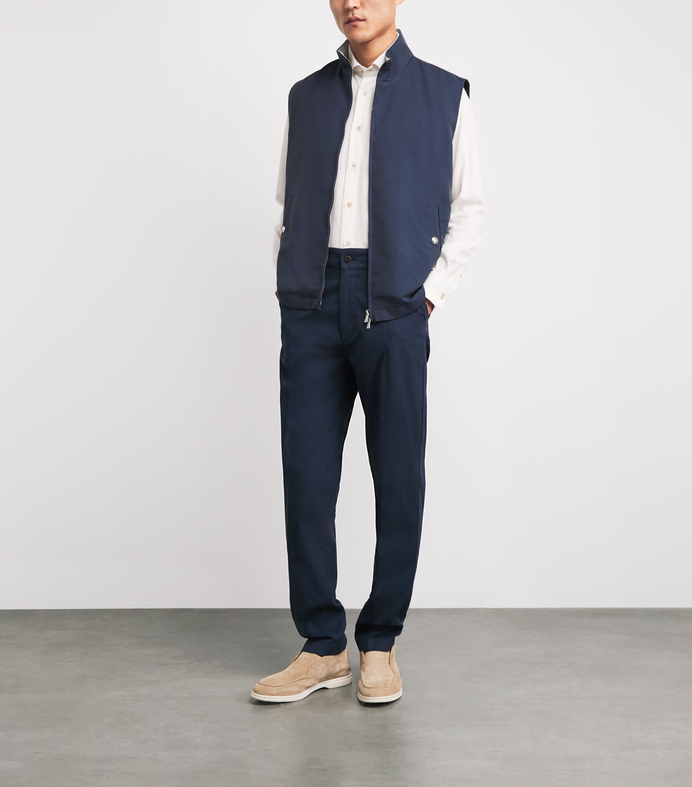 Eleventy Mens Stretch-Cotton Chinos Blu Image 2