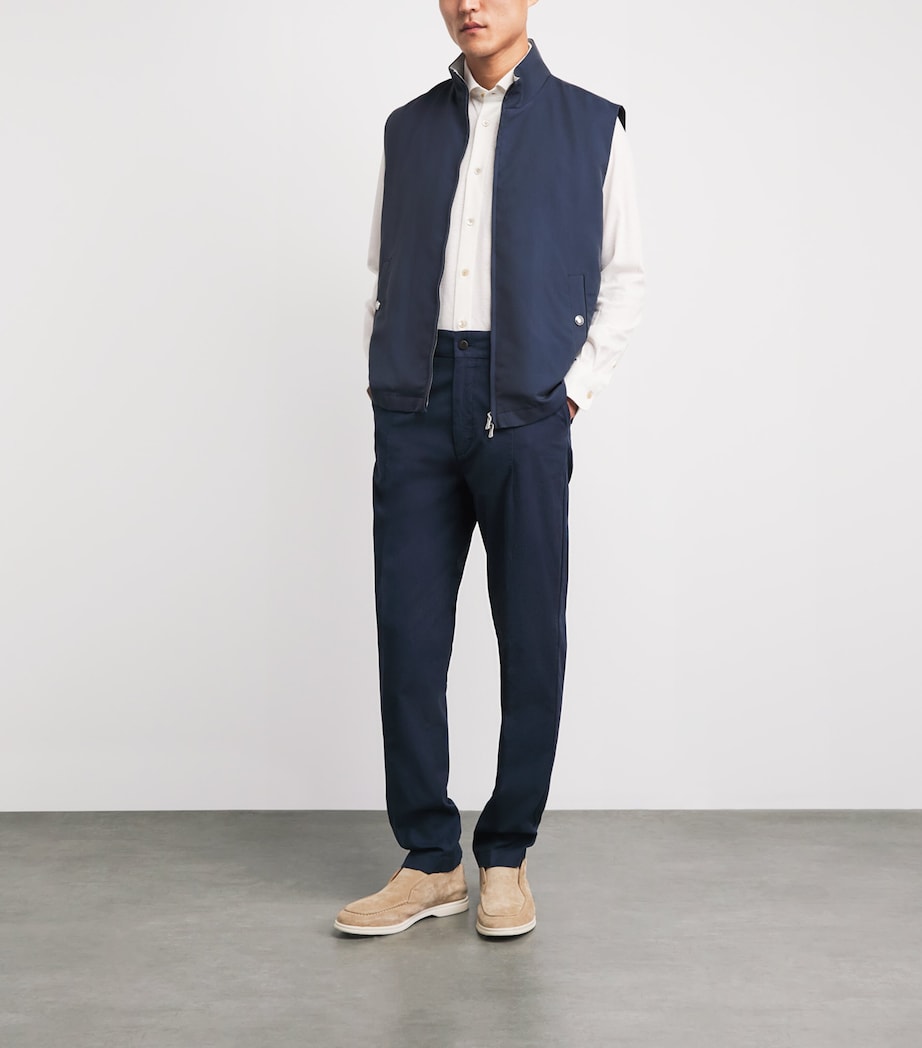 Eleventy Mens Stretch-Cotton Chinos Blu Image 2