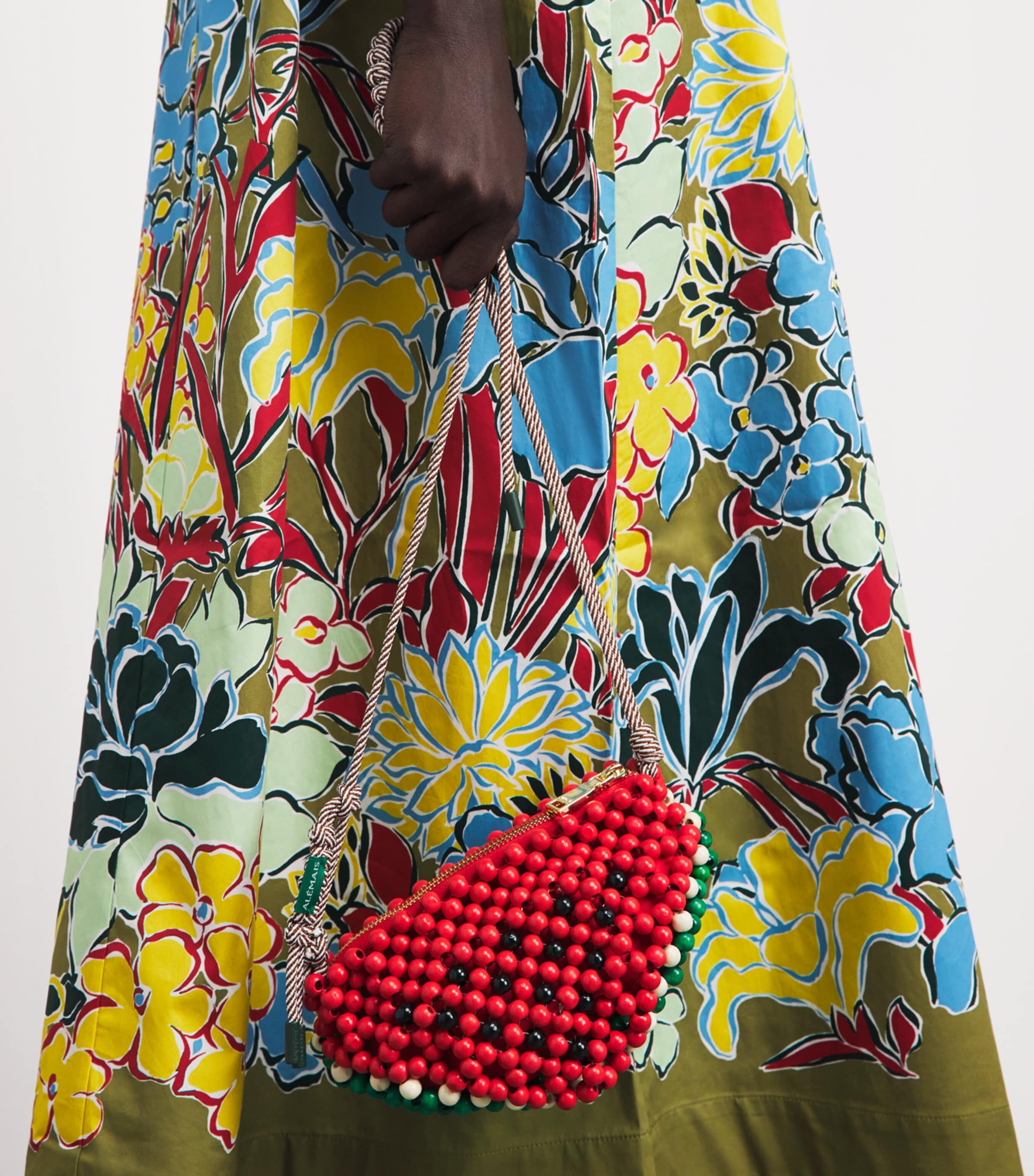 ALEMAIS Mini Beaded Watermelon Shoulder Bag Coral Image 4