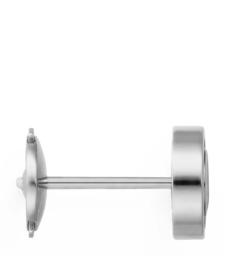 White Gold LOVE Stud Earrings WHITE GOLD Image 5