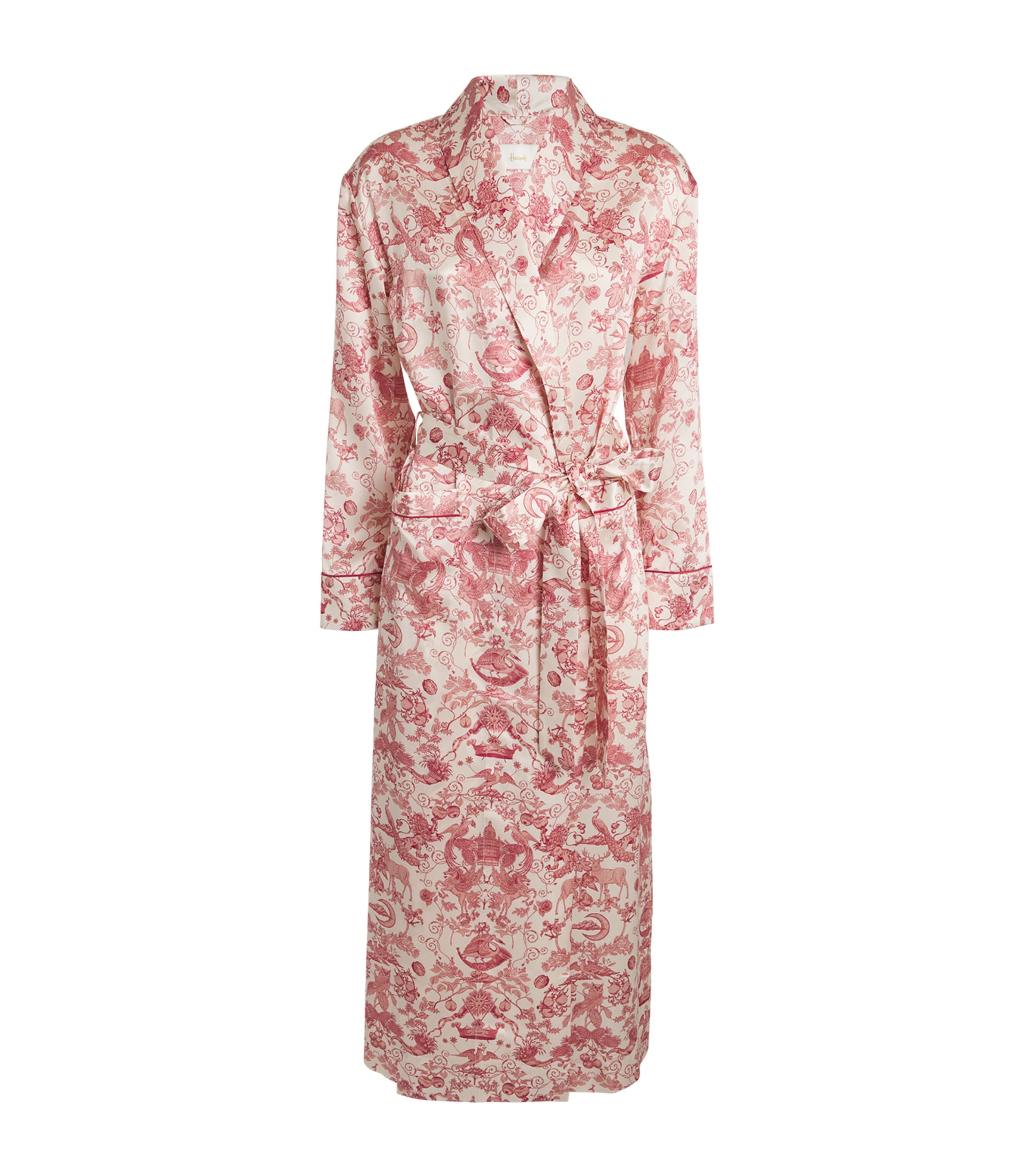 HARRODS SILK MENAGERIE PRINT ROBE 