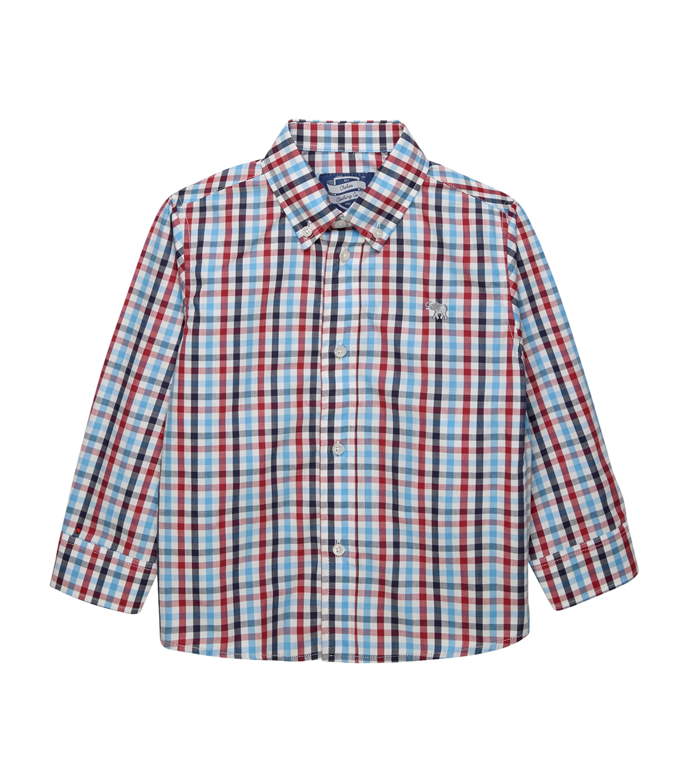 Trotters Cotton Check Thomas Shirt (2-5 Years) Red Image 1