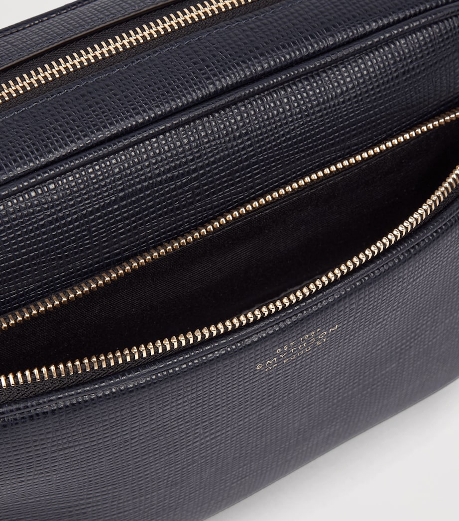 Smythson Leather Panama Cross-Body Bag Navy Image 7