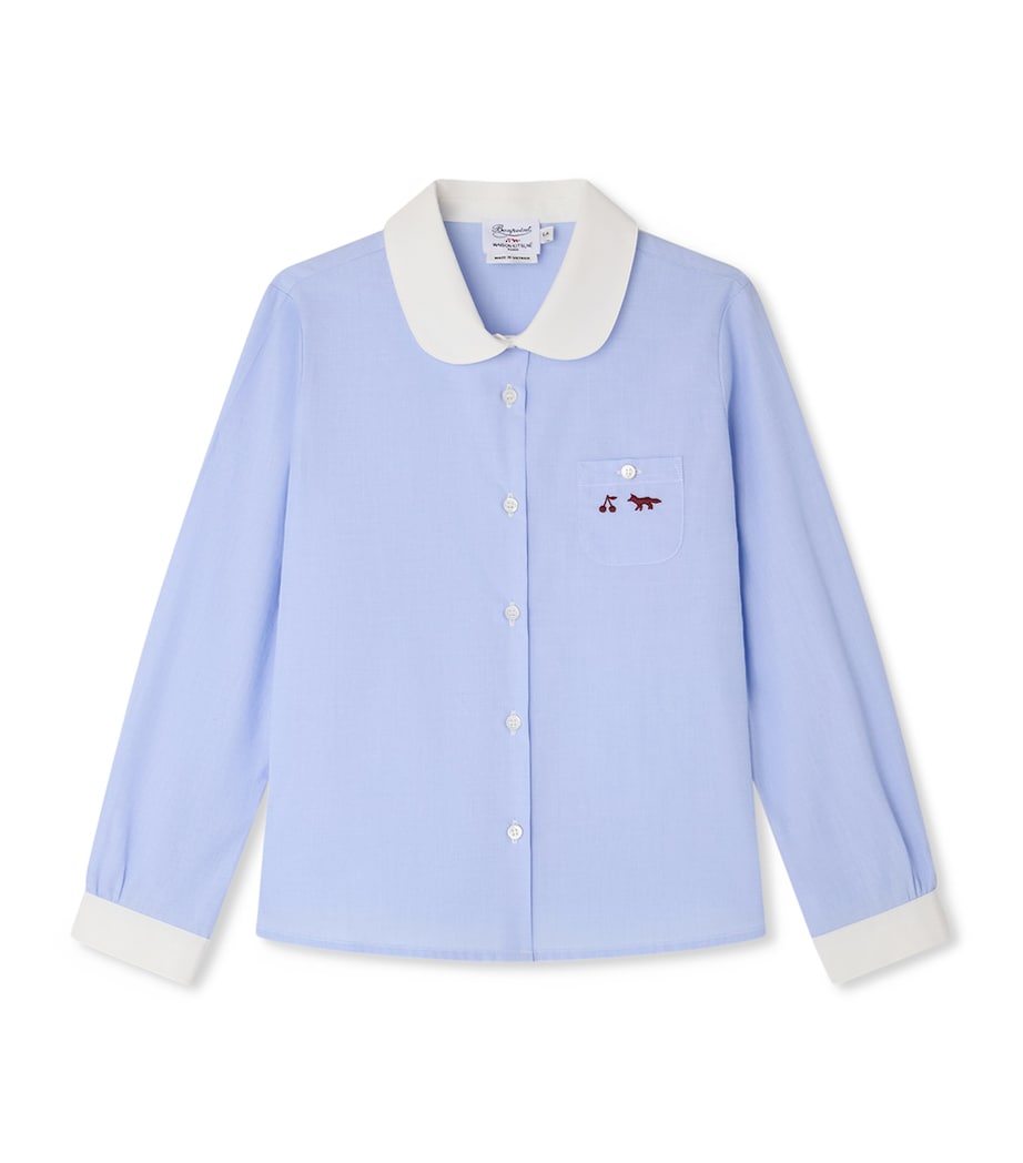 Bonpoint x Maison Kitsuné Cotton Shirt (4-12 Years) Bleu Image 1