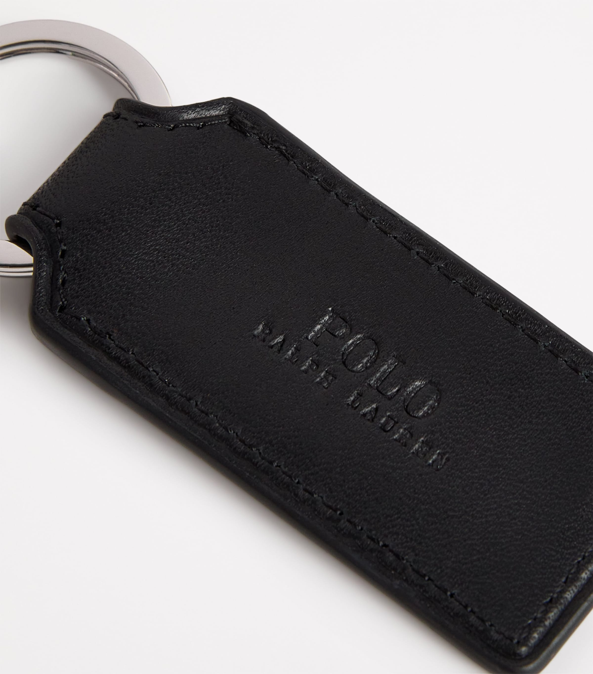 Polo Ralph Lauren Leather Logo Key Fob Black Image 2