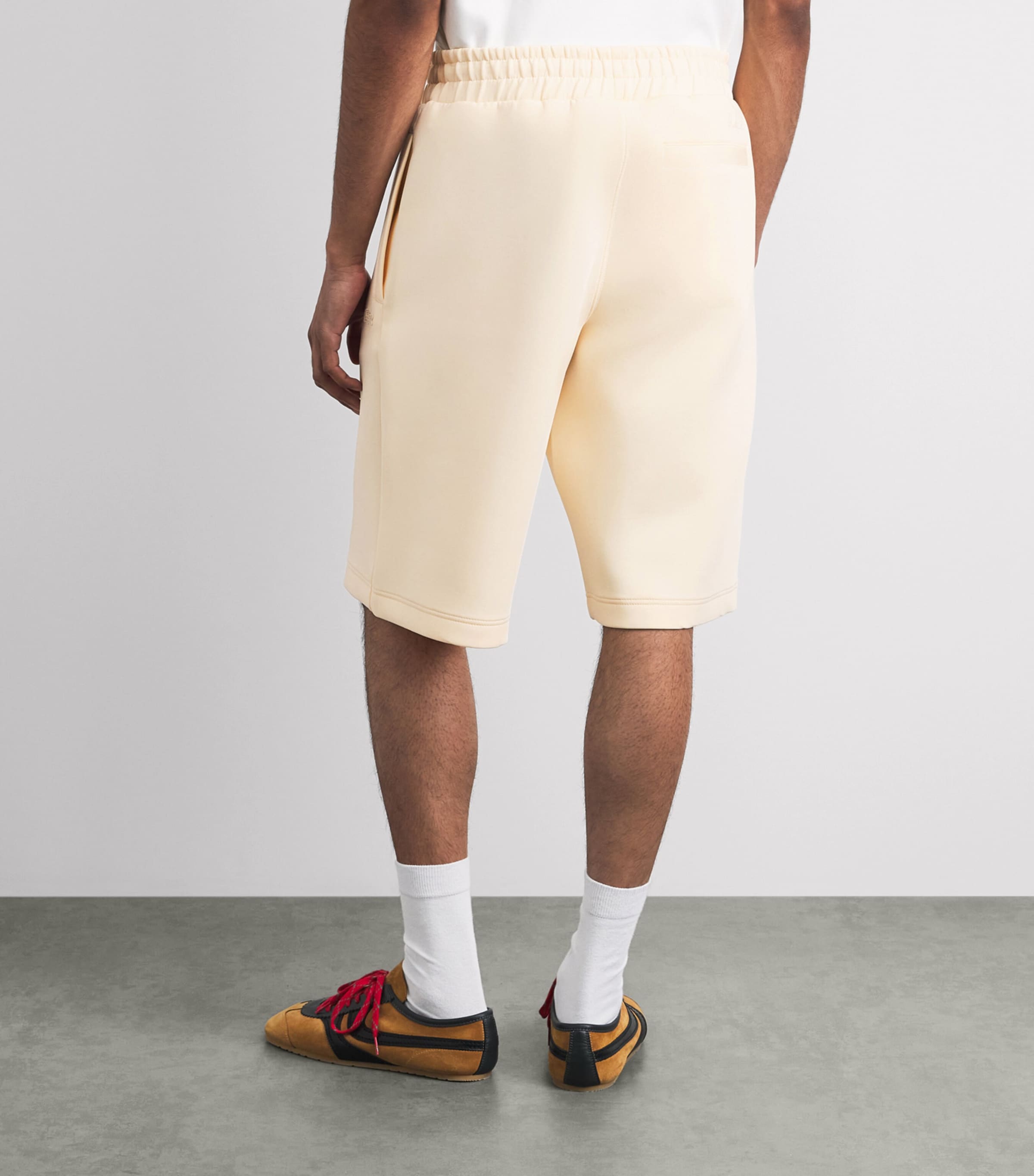 Lacoste Mens Jersey Wide-Leg Sweatshorts Beige Image 5