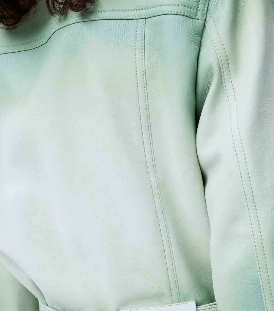 Lambskin Cropped Jacket SAGE Image 5