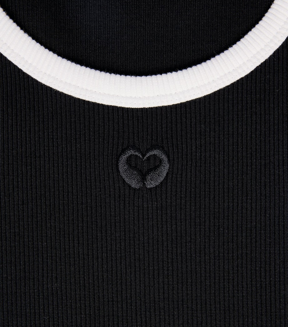 Maje Womens Embroidered Logo Tank Top Black / White Image 6