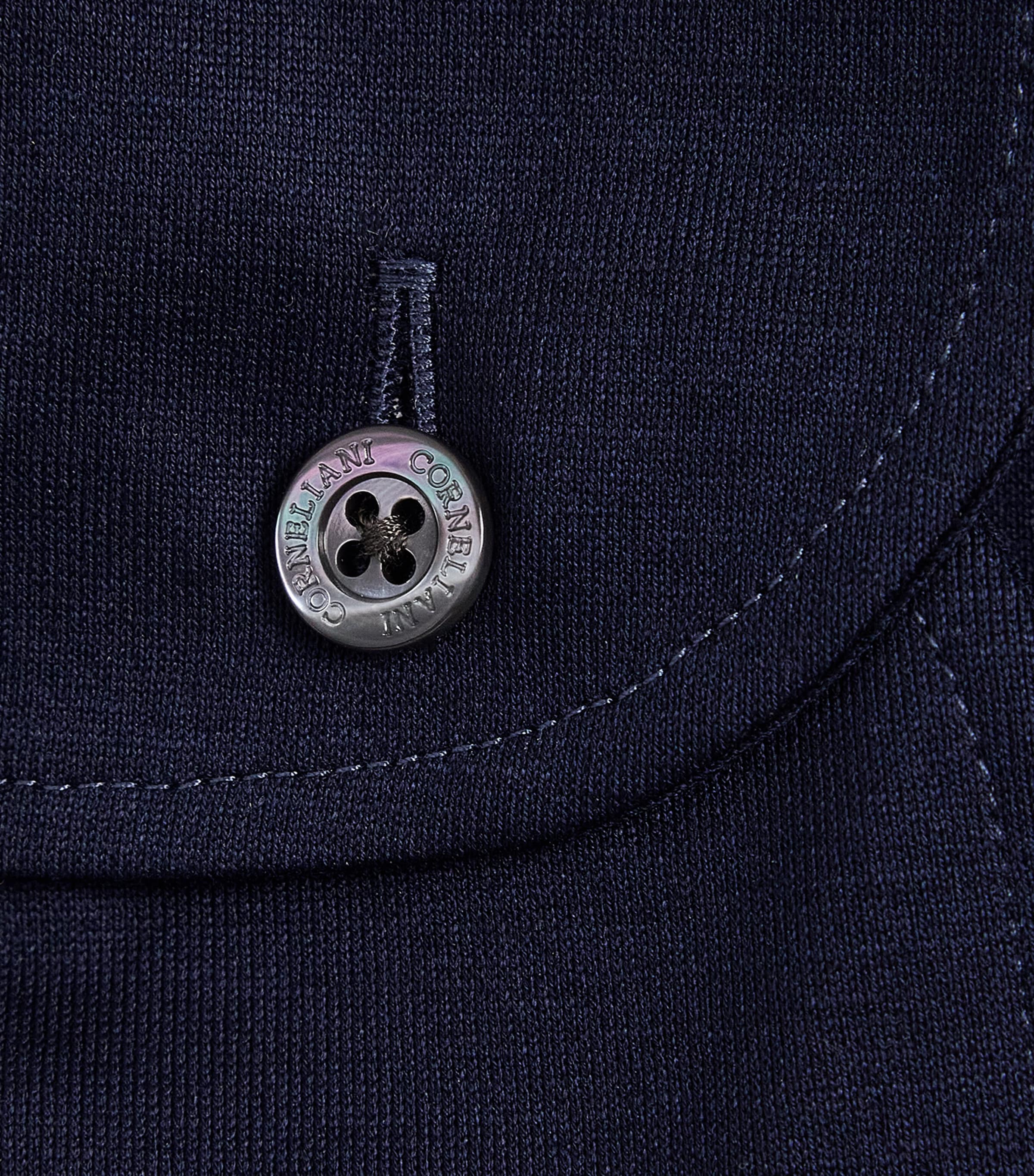 Corneliani Mens Cotton Twill Long-Sleeve Shirt Navy Blue Image 6