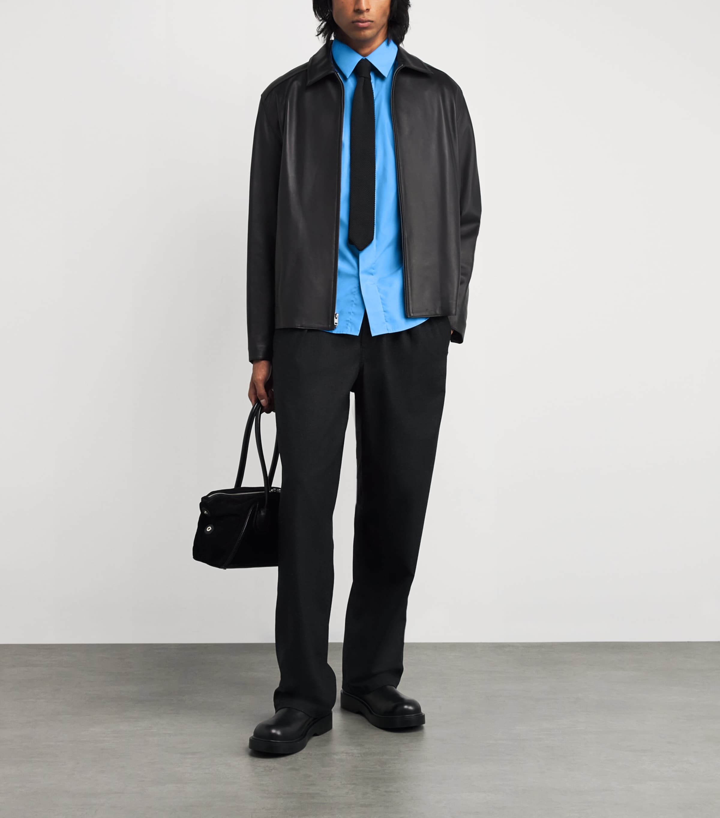 Cotton Hidden Shirt BLUE OFFICE Image 2