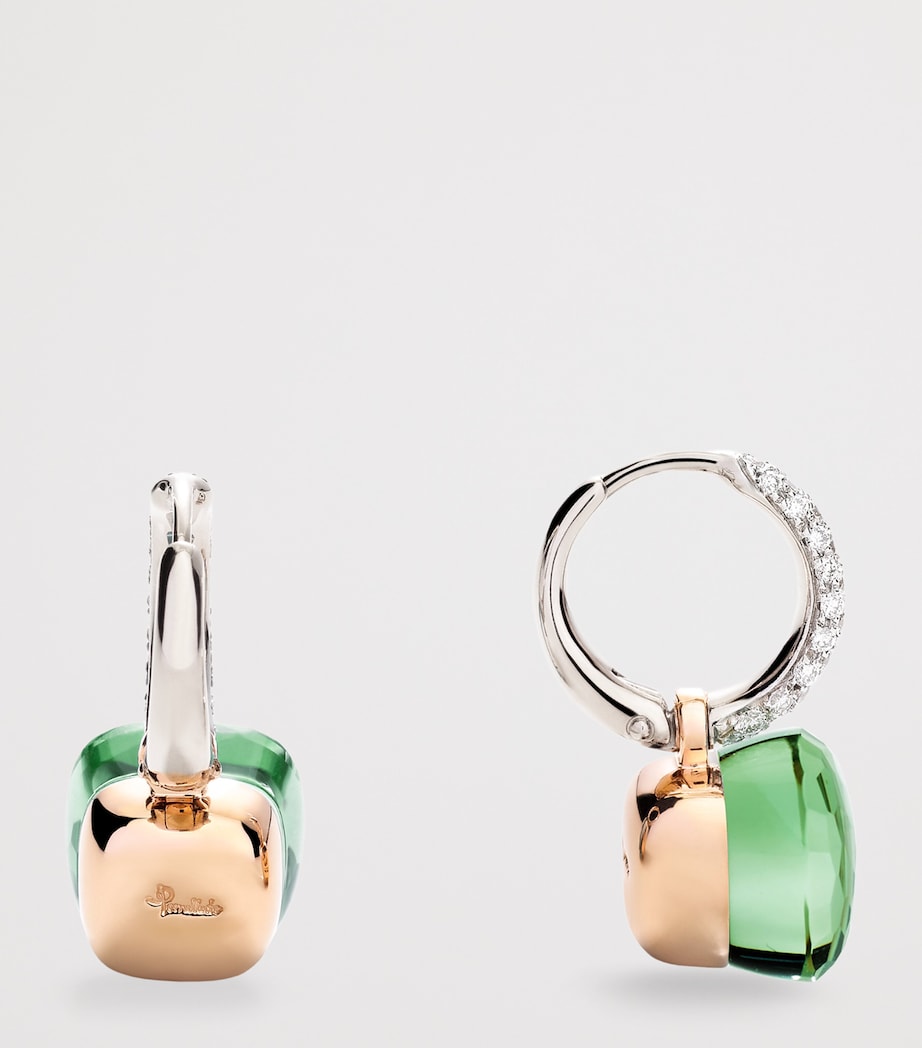Pomellato Mixed Gold, Diamond, Prasiolite and Agate Nudo Earrings Bpaav Image 4