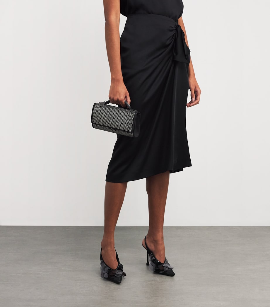 Embellished Falabella Top-Handle Clutch Bag 1000 BLACK Image 2