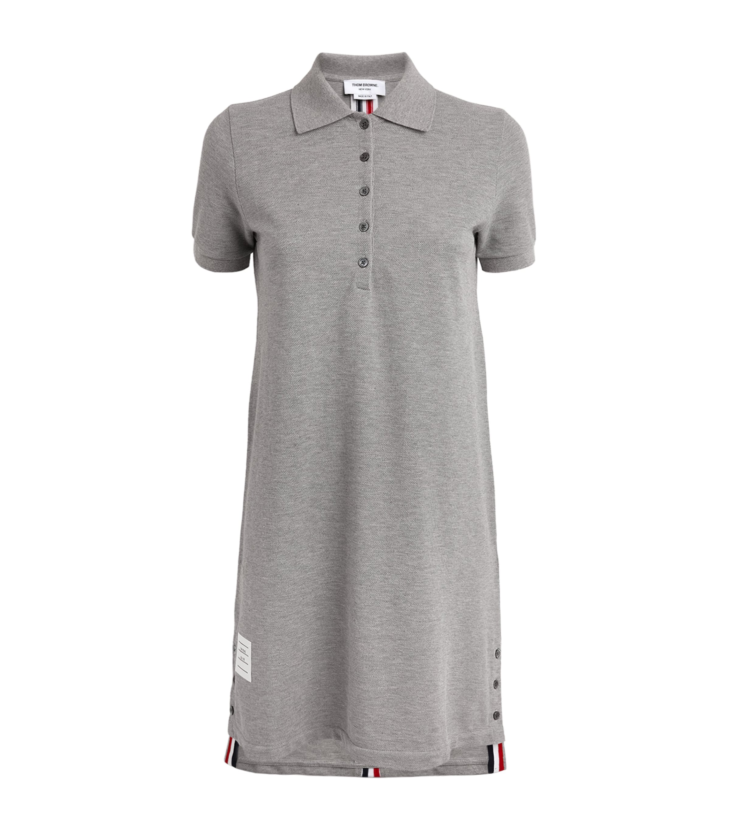 Shop Thom Browne Polo Shirt Mini Dress In Grey