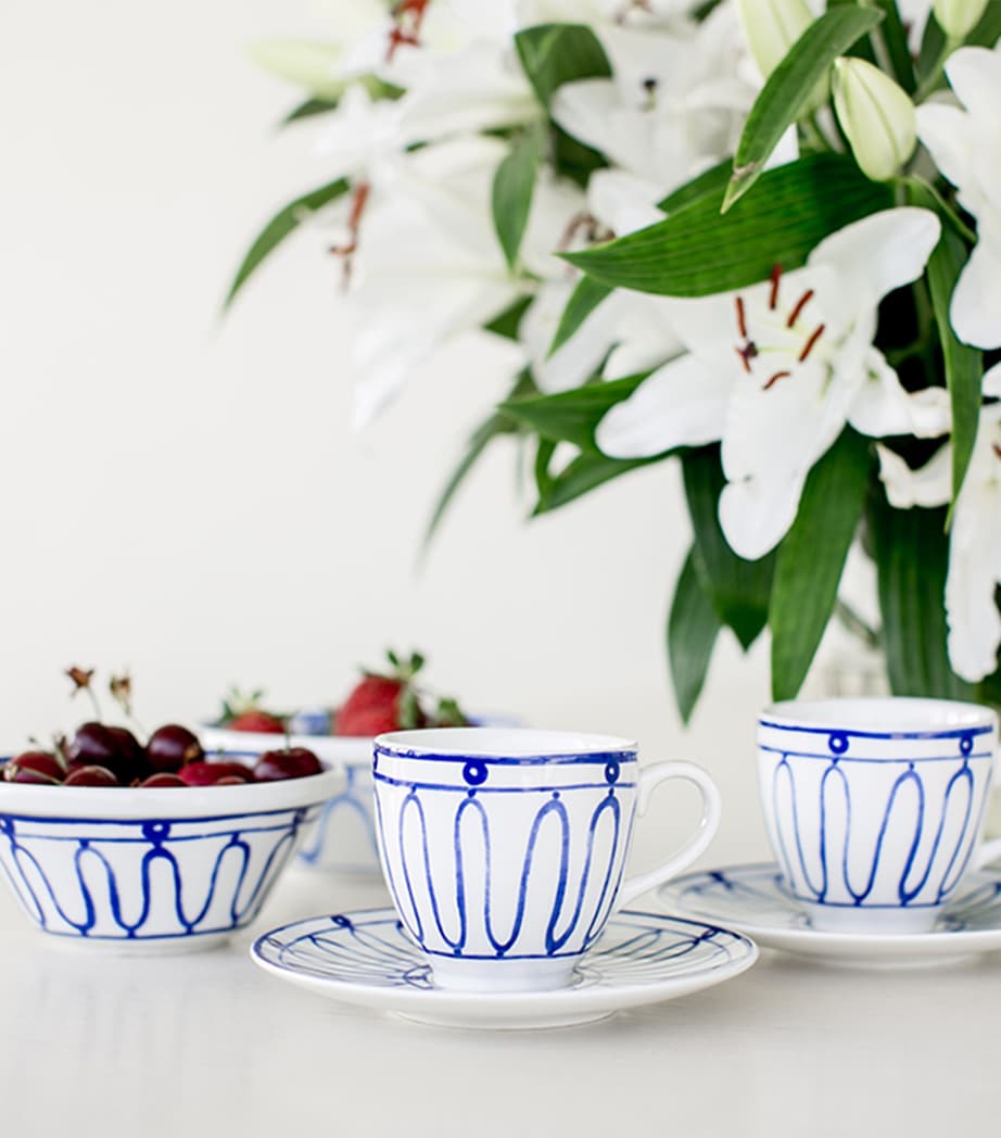 Kyma Tea Set BLUE ON WHITE Image 4