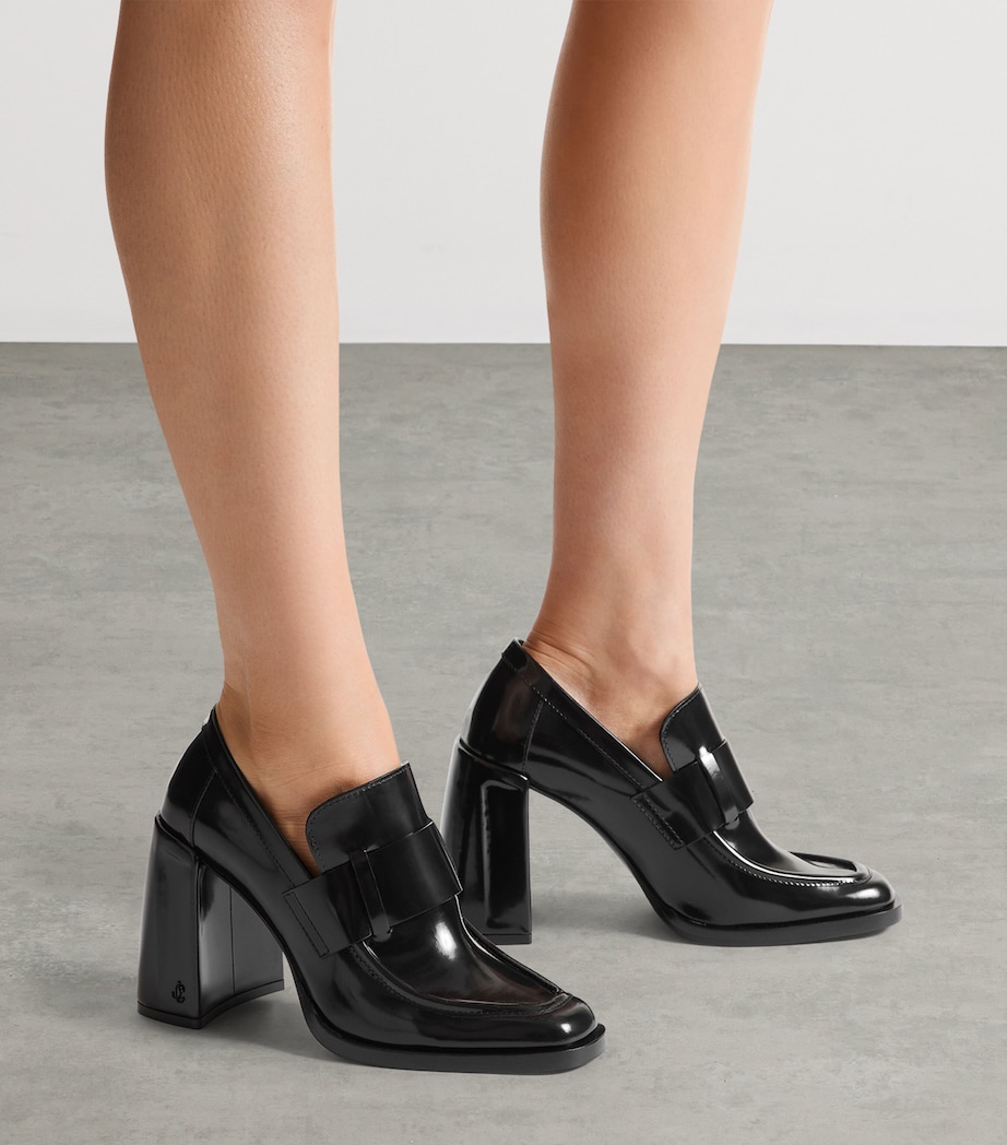 Jimmy Choo Tylor 95 Leather Heeled Loafers Black Image 2