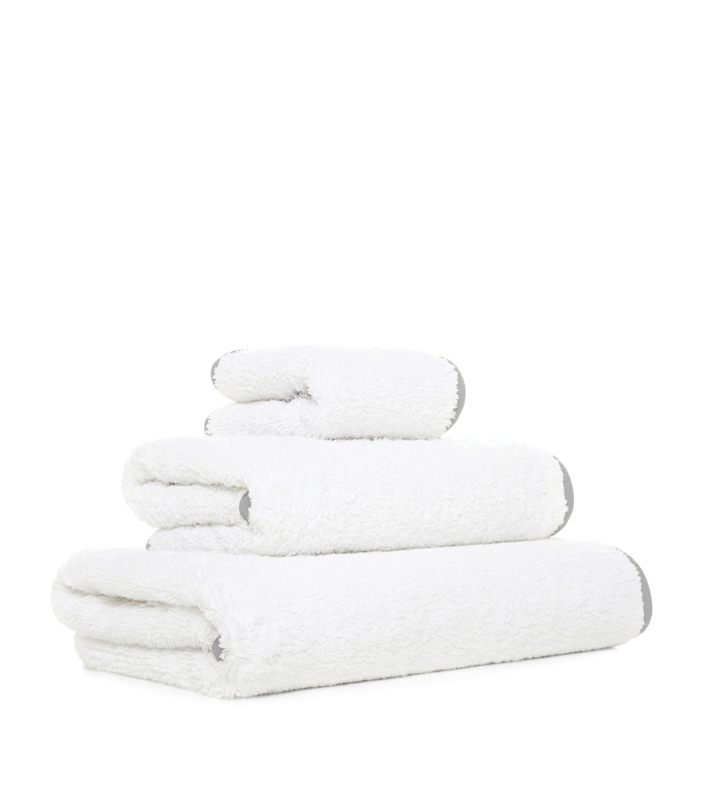 Egyptian Cotton Portobello Washcloth (30cm x 30cm) WHITE/SILVER Image 3
