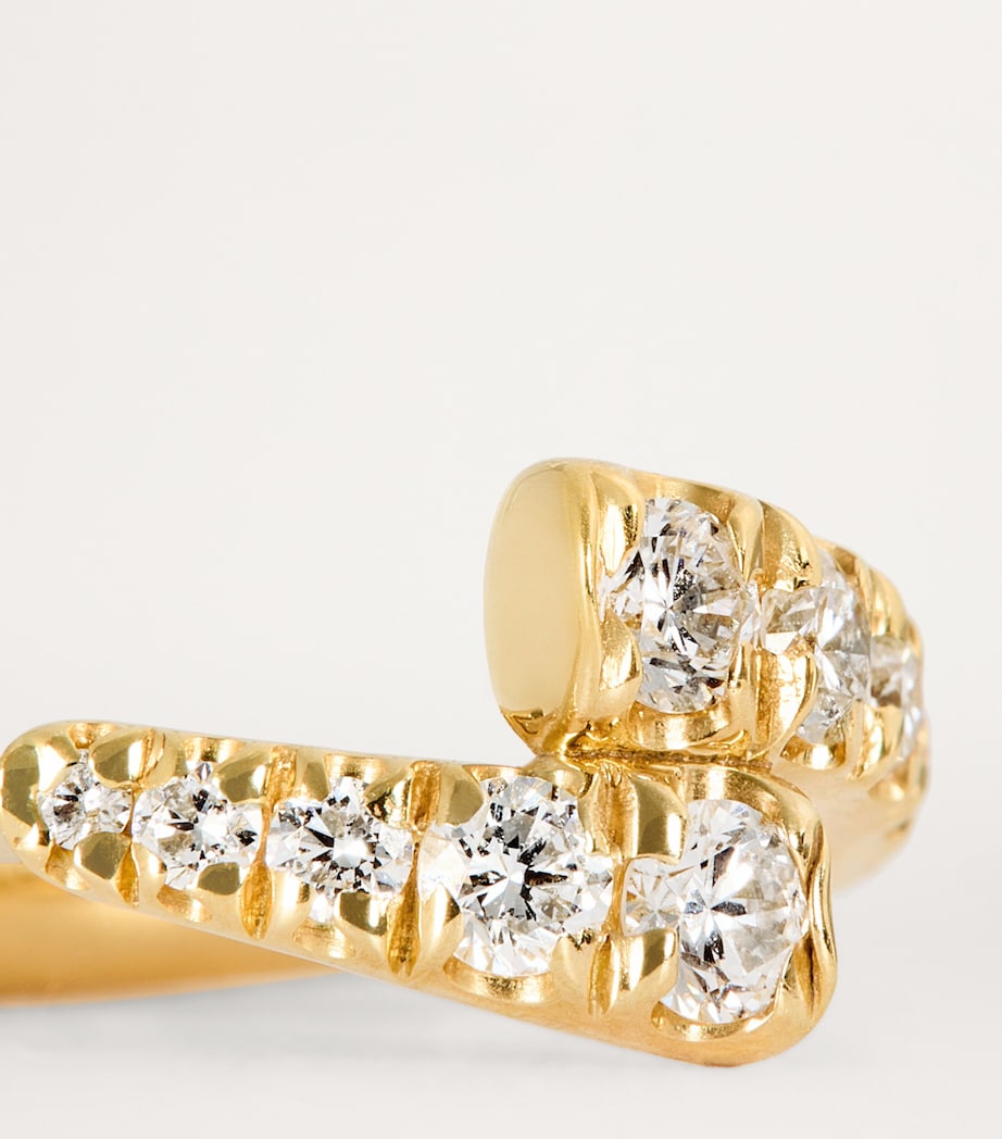 Yellow Gold and Diamond Lola Huggie Hoop Earrings YELLOW GOLD Image 6