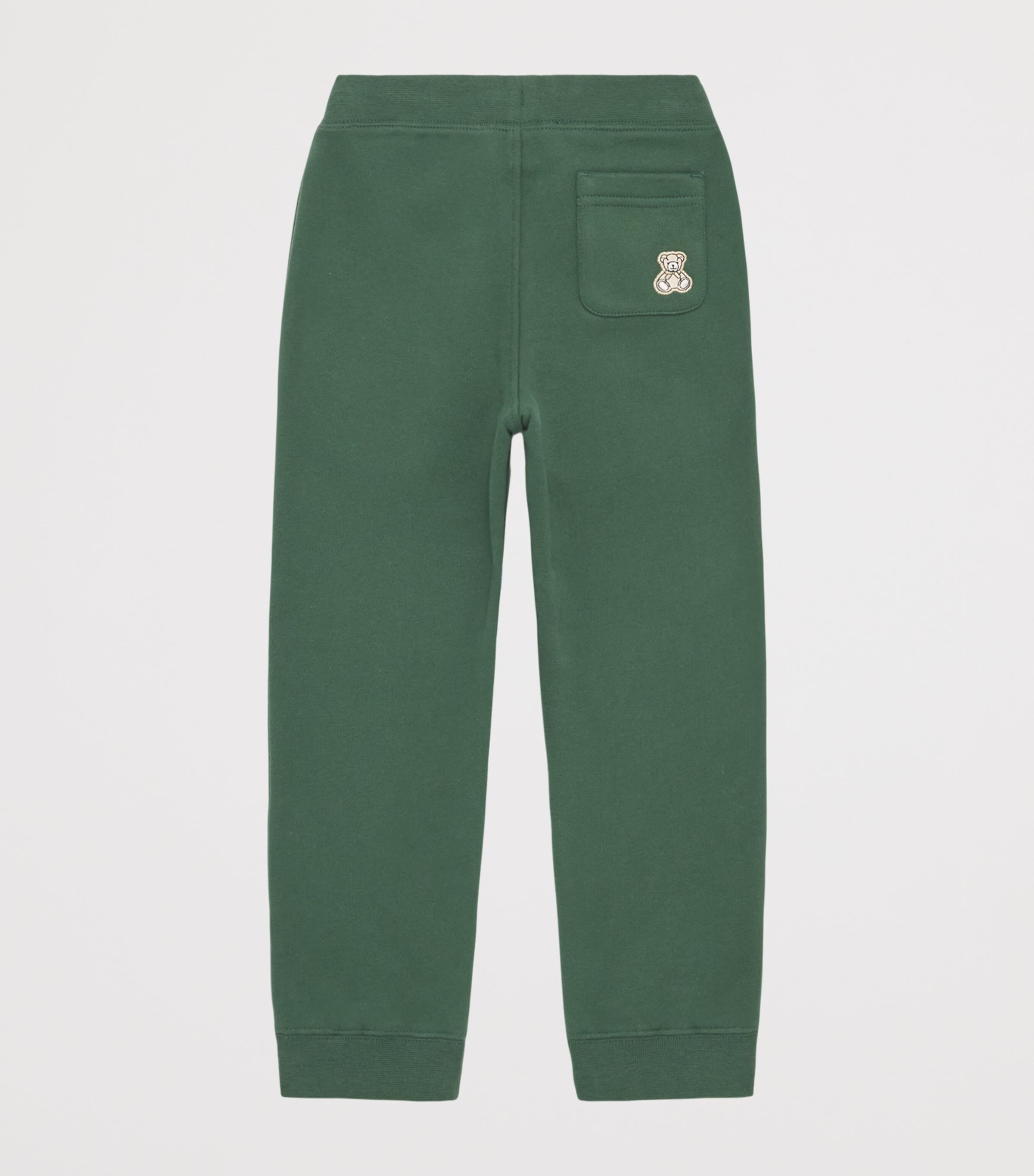 Harrods Cotton Jersey Embroidered Sweatpants Green Image 2
