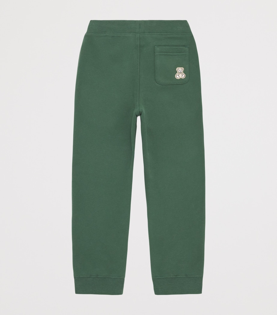 Harrods Cotton Jersey Embroidered Sweatpants Green Image 2