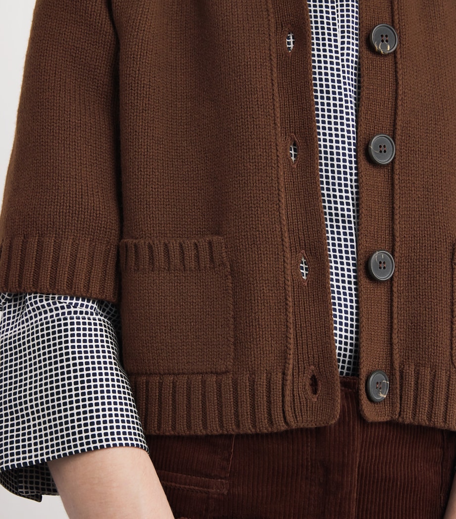 Wool-Cashmere Cropped Jacket CHESTNUT BROWN Image 6