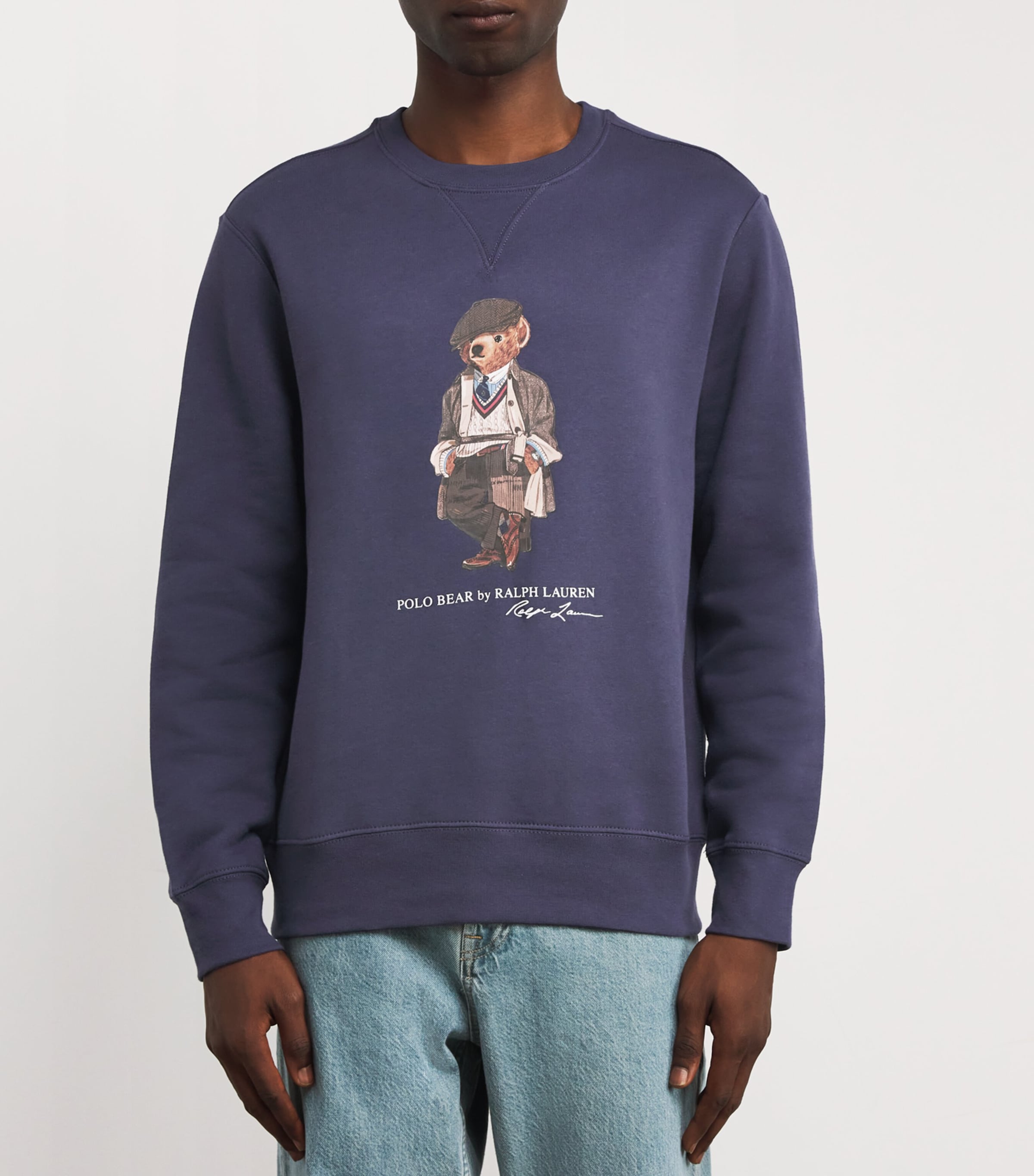 Polo Ralph Lauren Mens Cotton-Blend Heritage Polo Bear Sweatshirt Blue Image 3