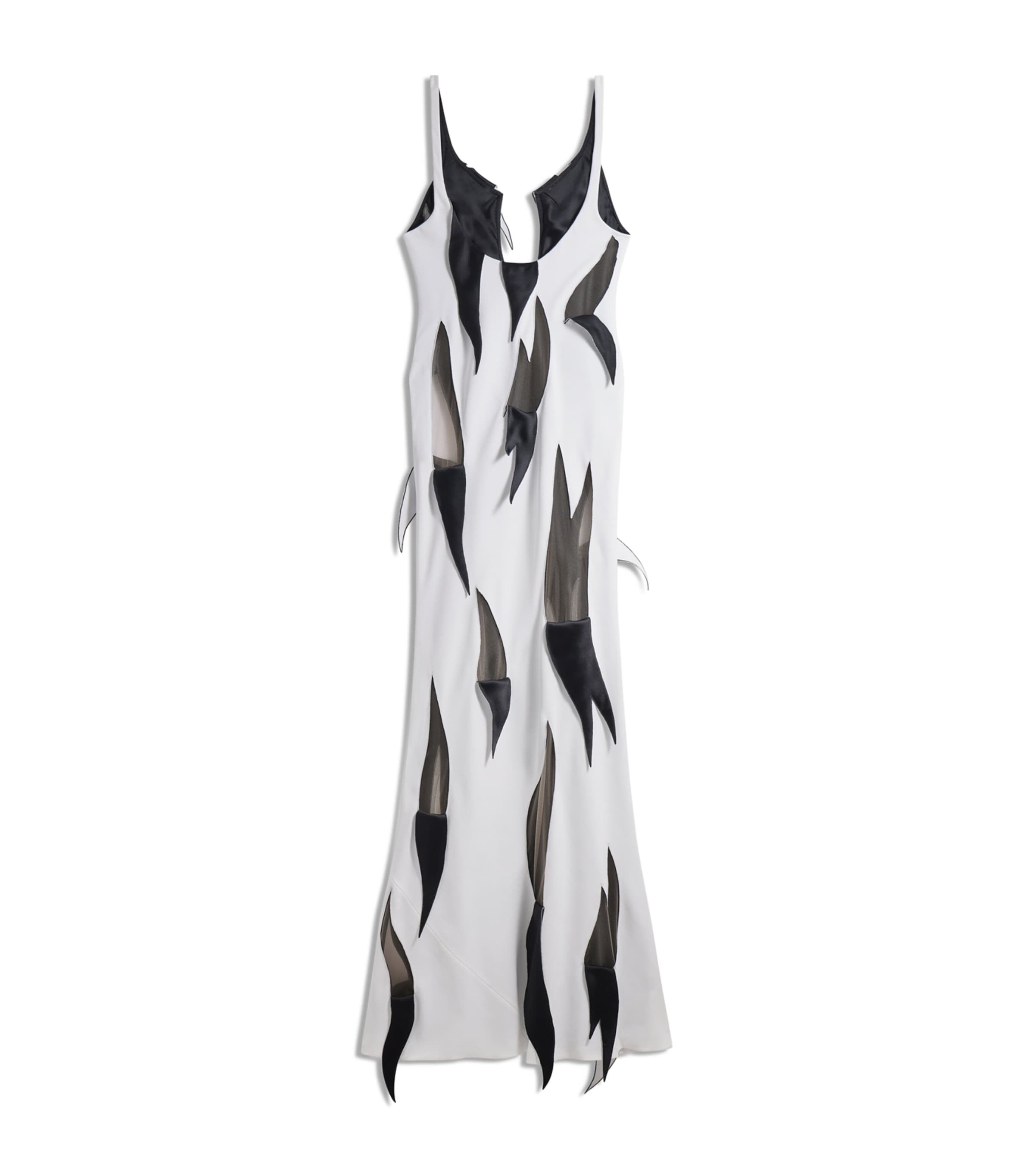 Schiaparelli Womens Satin Torn Gown White Image 2