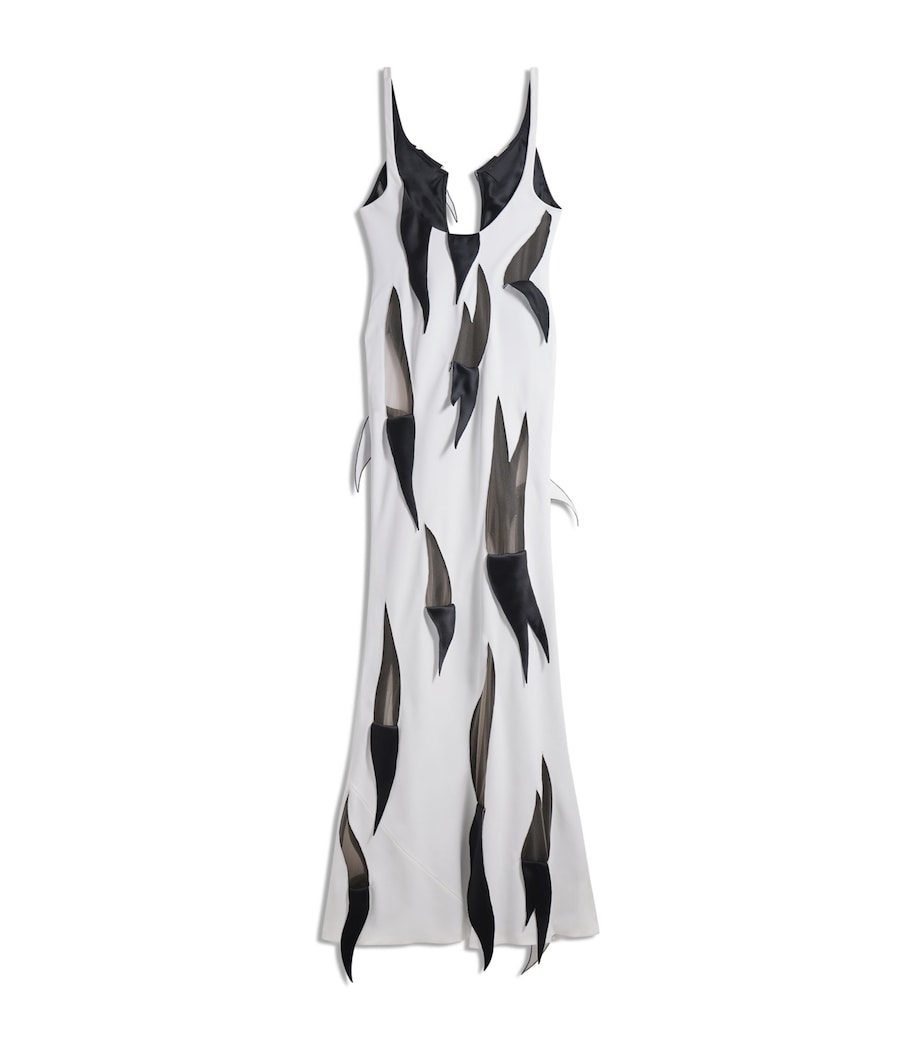 Schiaparelli Womens Satin Torn Gown White Image 2