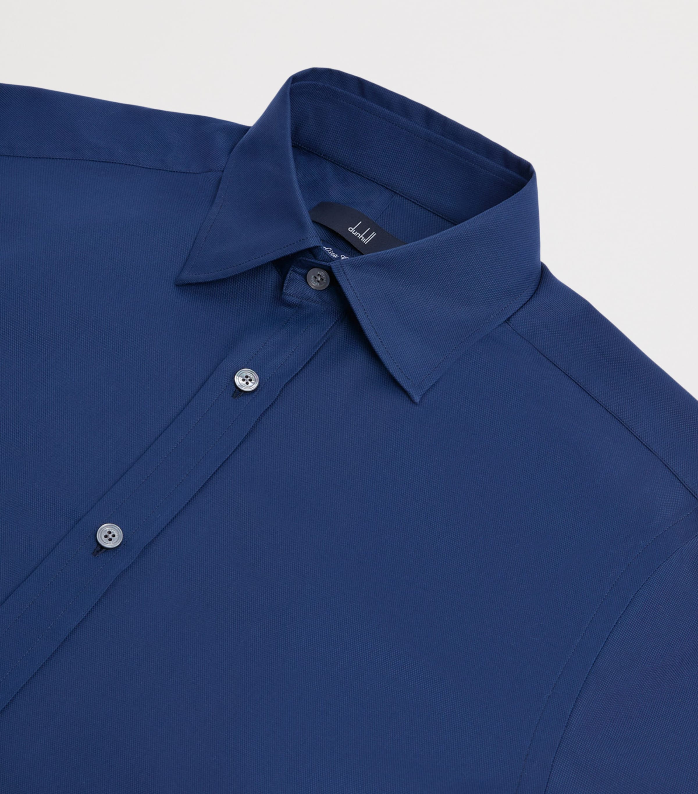 Dunhill Mens Giza Cotton Formal Shirt Navy Image 6