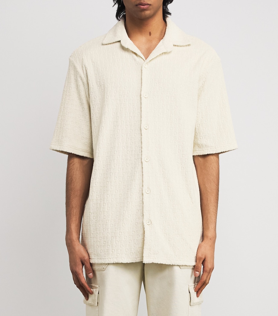 Terry Cotton Logo Bowling Shirt CREAM Image 3