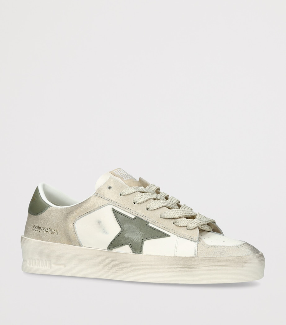 Golden Goose Womens Suede Stardan Sneakers Green Comb Image 3