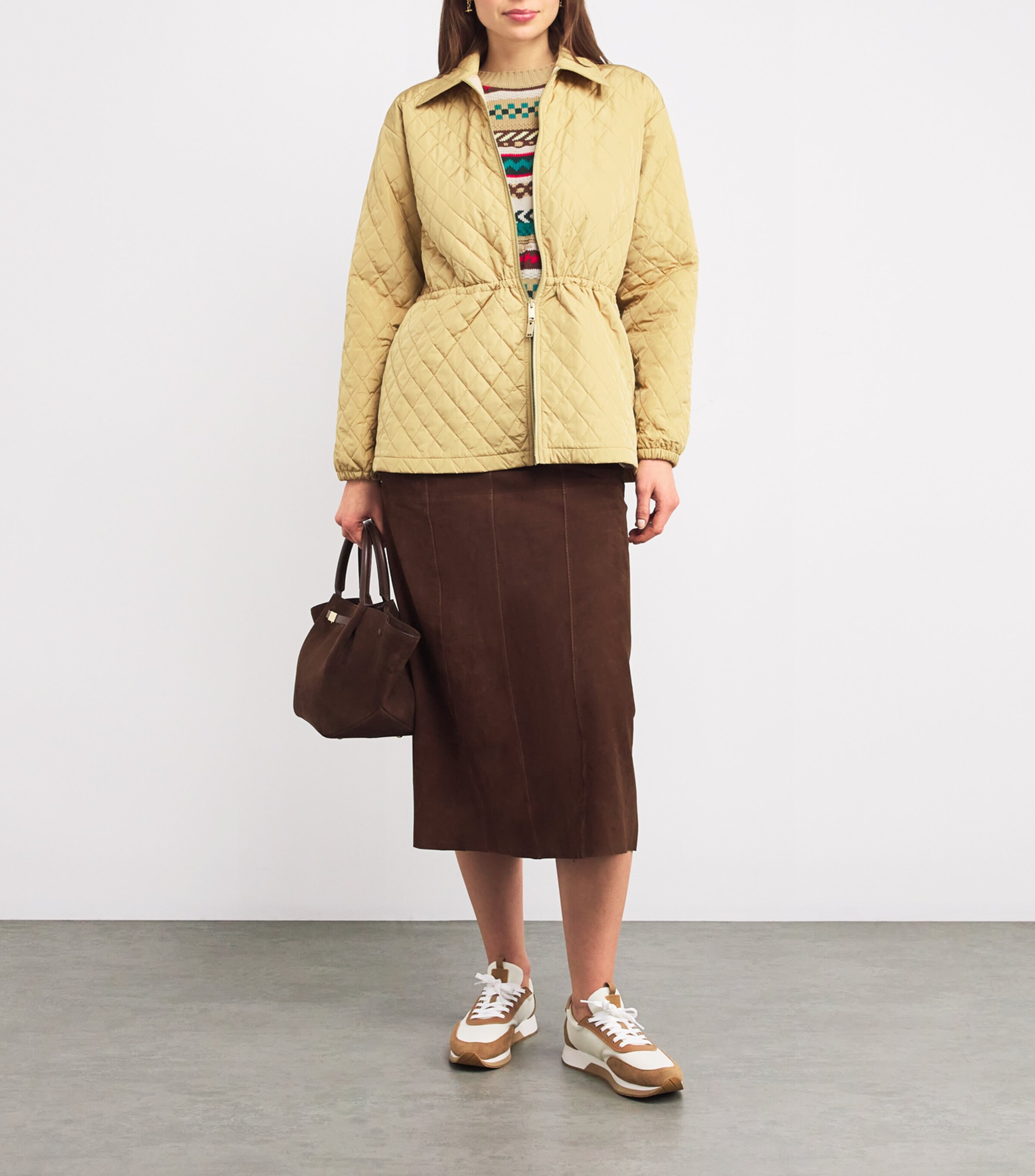 Jacquard Geometric Sweater BISCUIT Image 2