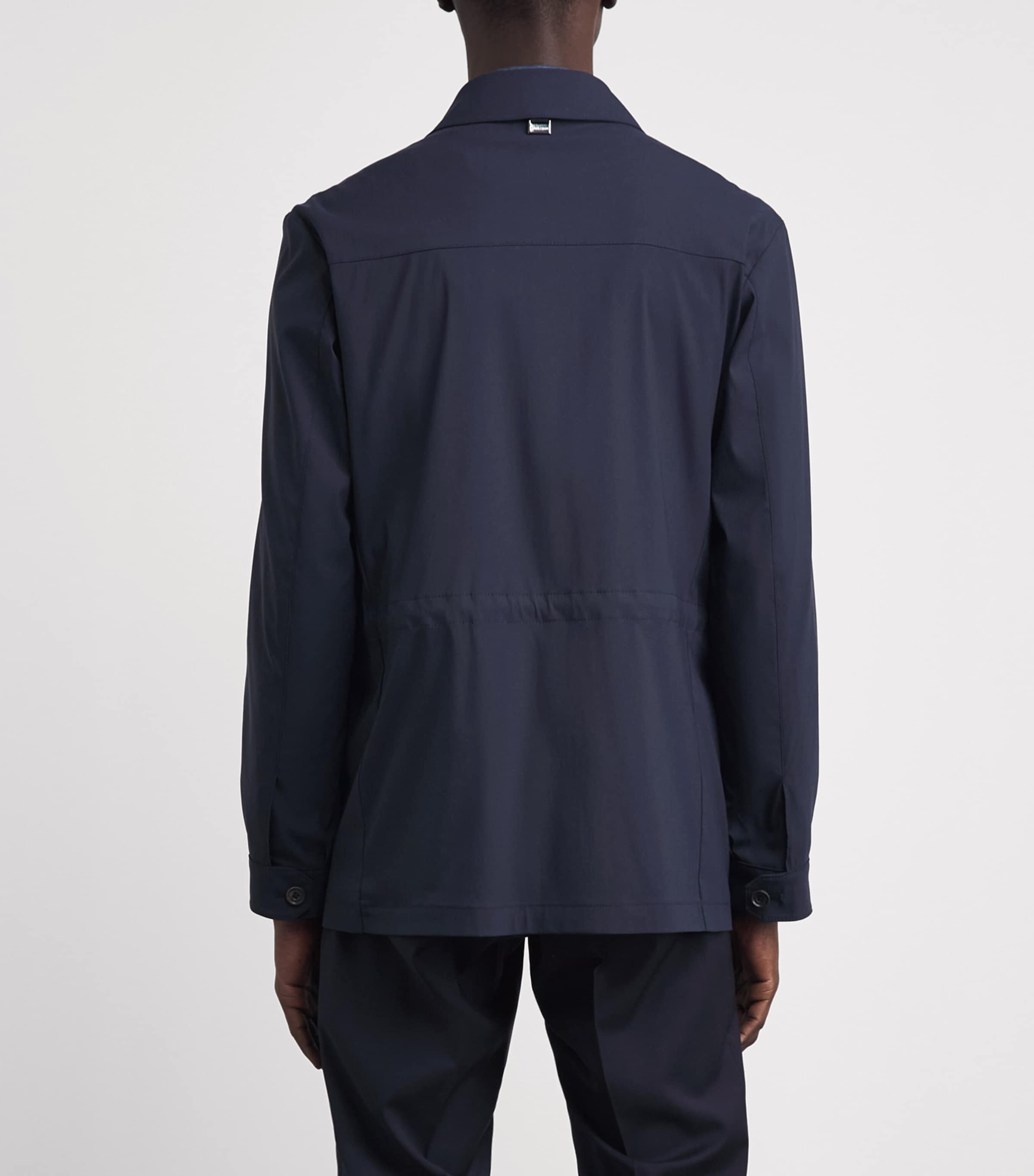 Corneliani Mens Virgin Wool-Blend Overshirt Dark Blue Image 5