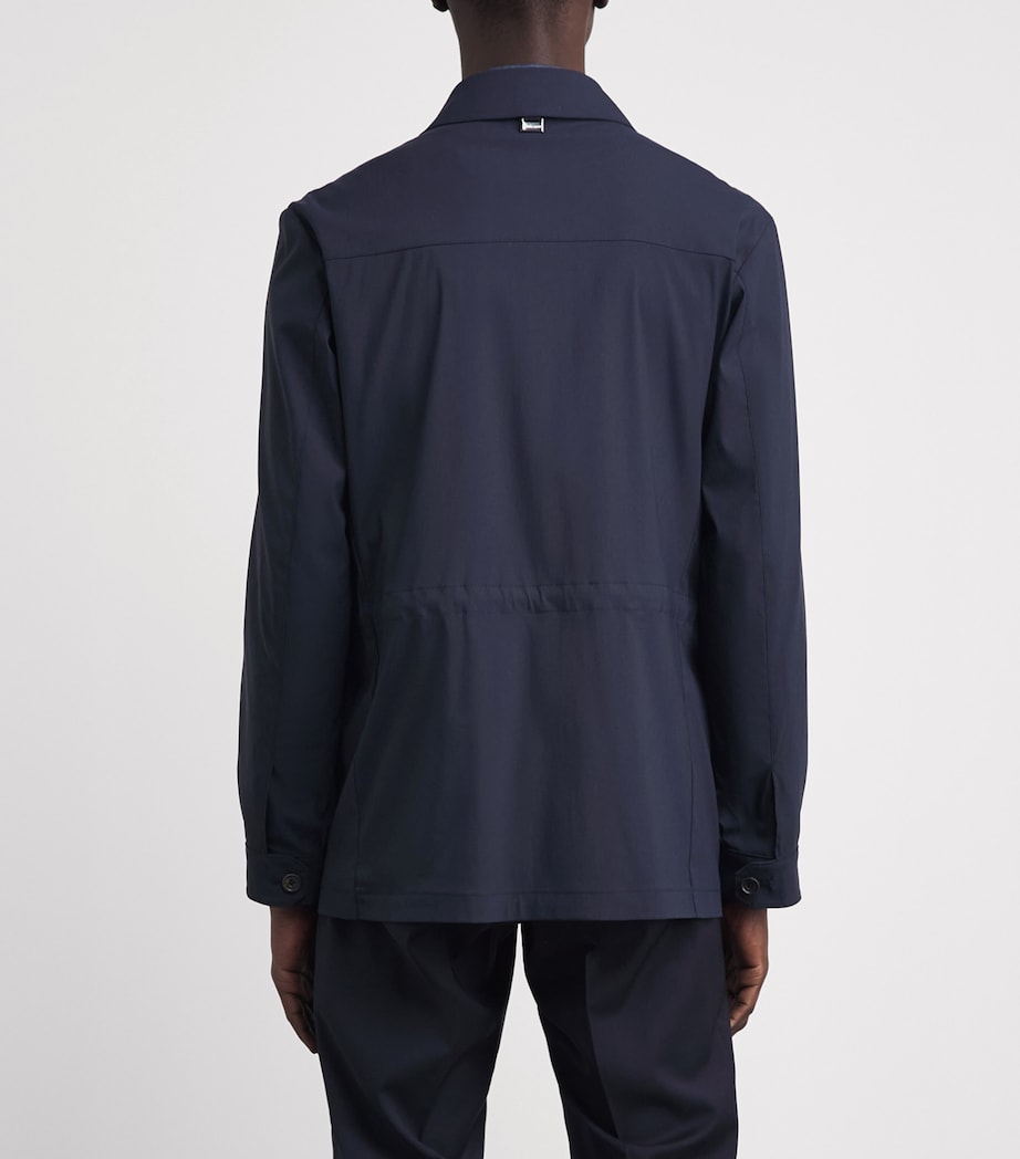 Corneliani Mens Virgin Wool-Blend Overshirt Dark Blue Image 5