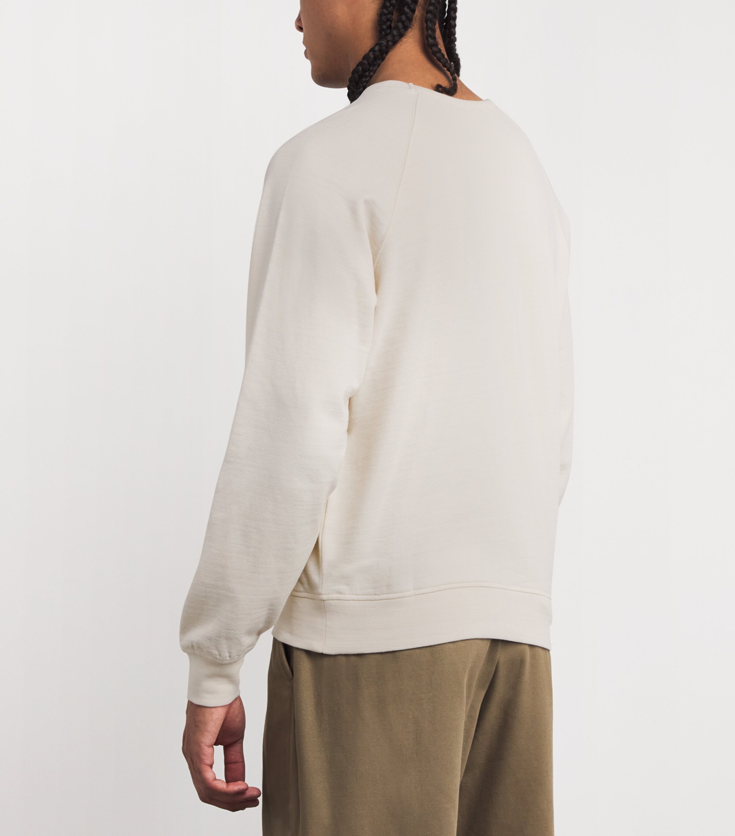 Cotton-Wool Raglan-Sleeve Sweatshirt LIGHT CREAM WH048 Image 4