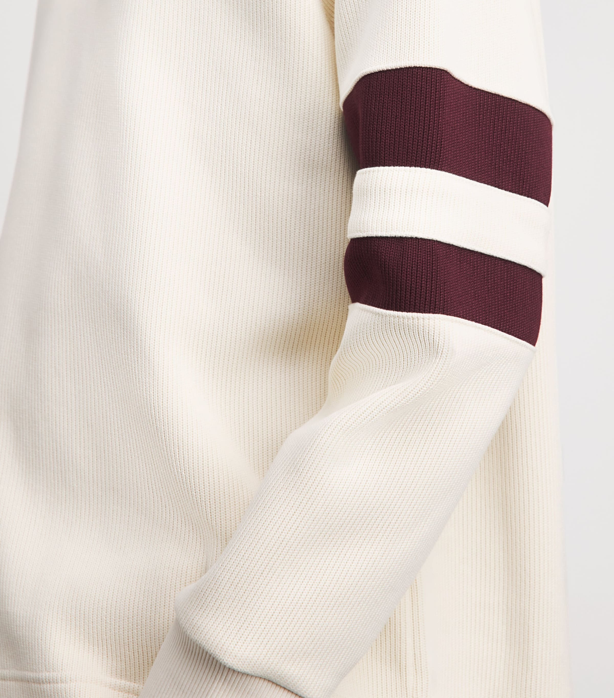 Fred Perry Mens Cotton Logo Polo Sweatshirt Ecru Image 3