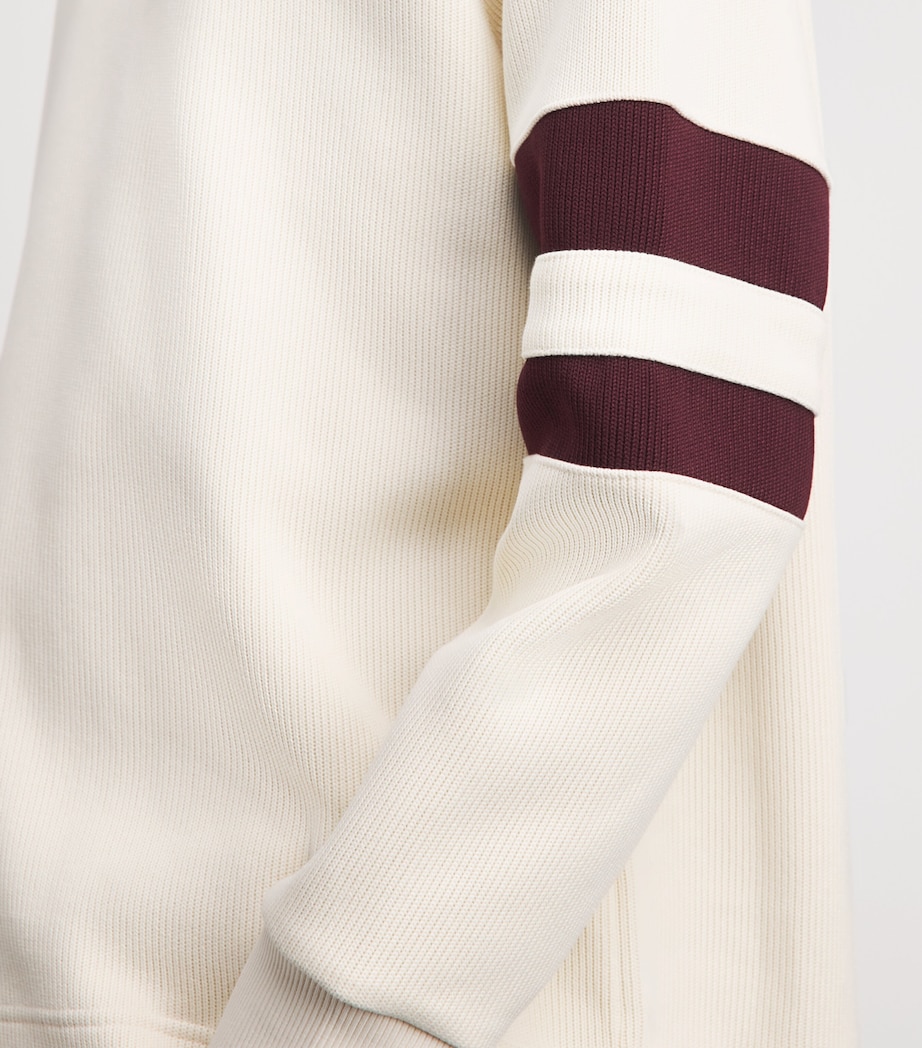 Fred Perry Mens Cotton Logo Polo Sweatshirt Ecru Image 3