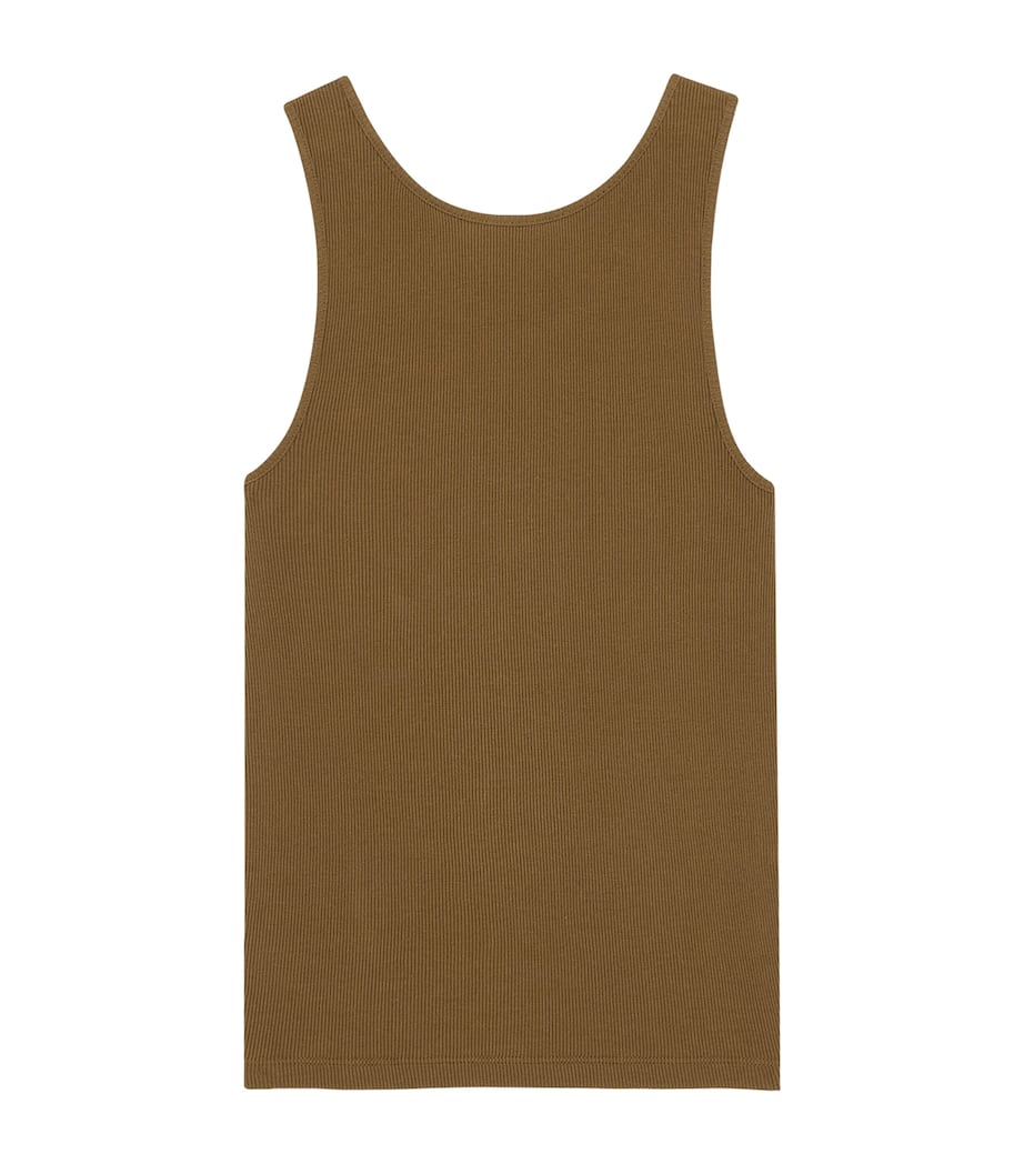 Saint Laurent Womens Cotton Cassandre Tank Top Image 3