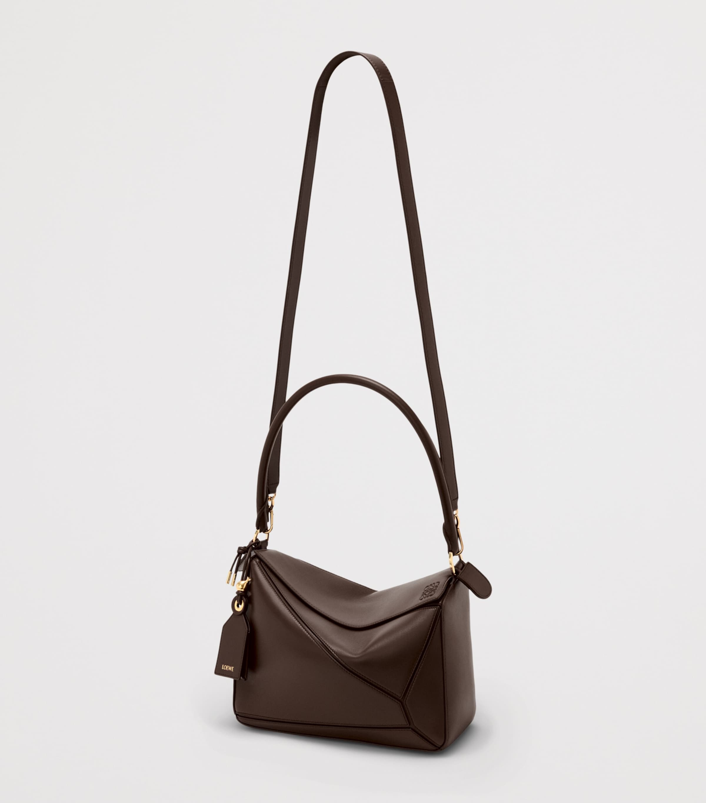 LOEWE Brown Medium Leather Puzzle Top-Handle Bag | Harrods US